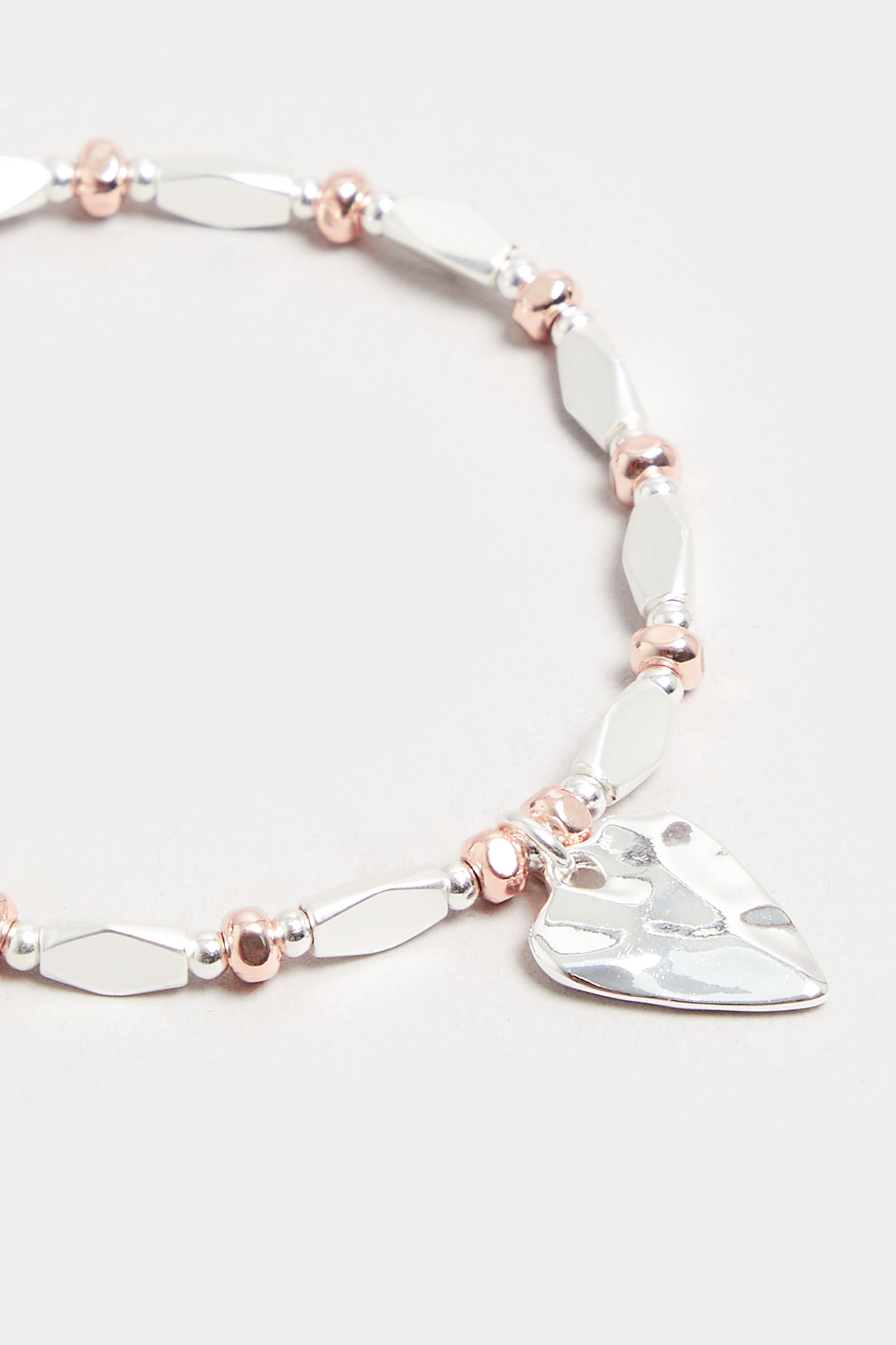 Silver Tone Heart Charm Bracelet | Yours Clothing 3