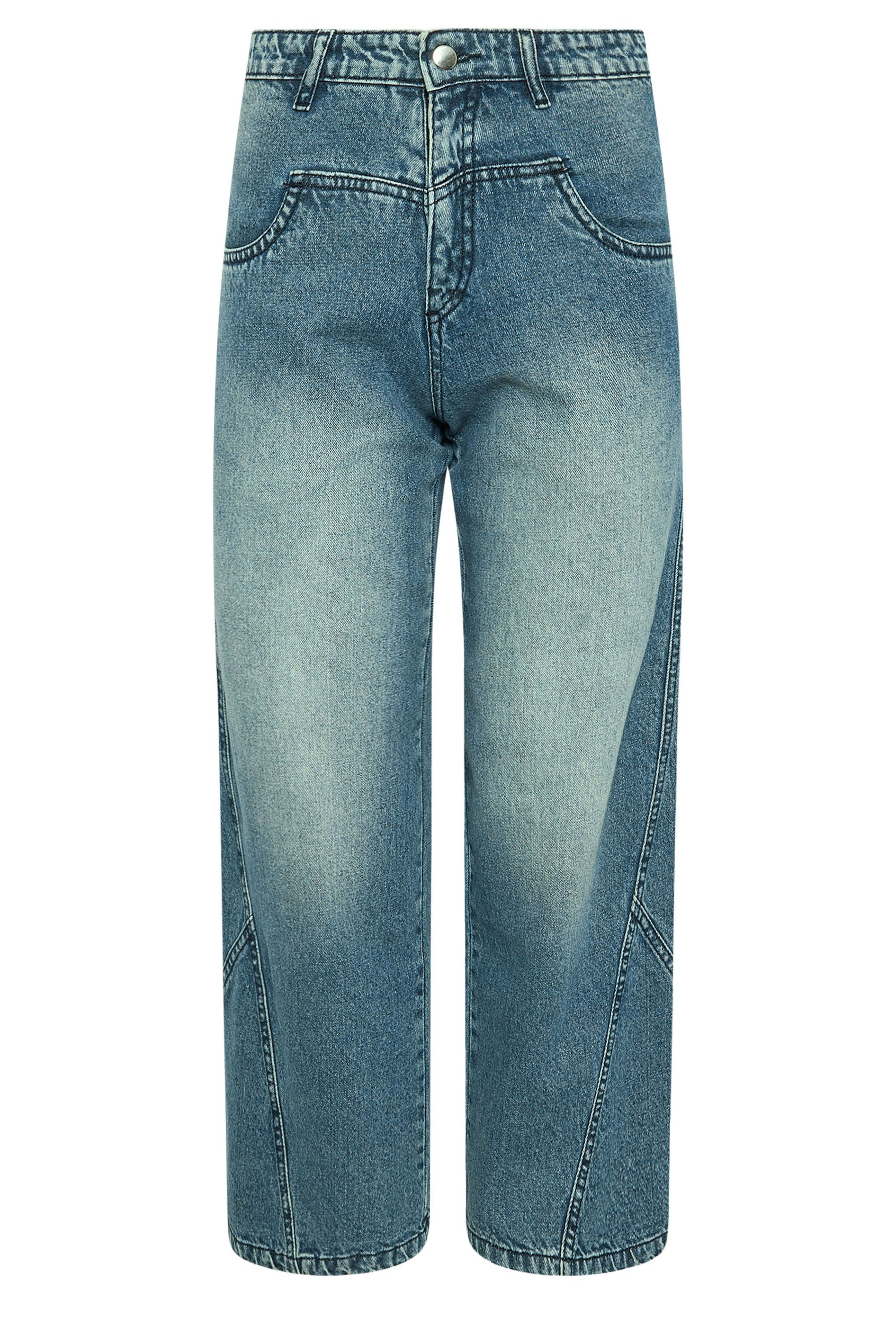 PixieGirl Petite Women's Blue Washed Denim Seam Front Jeans | PixieGirl 5