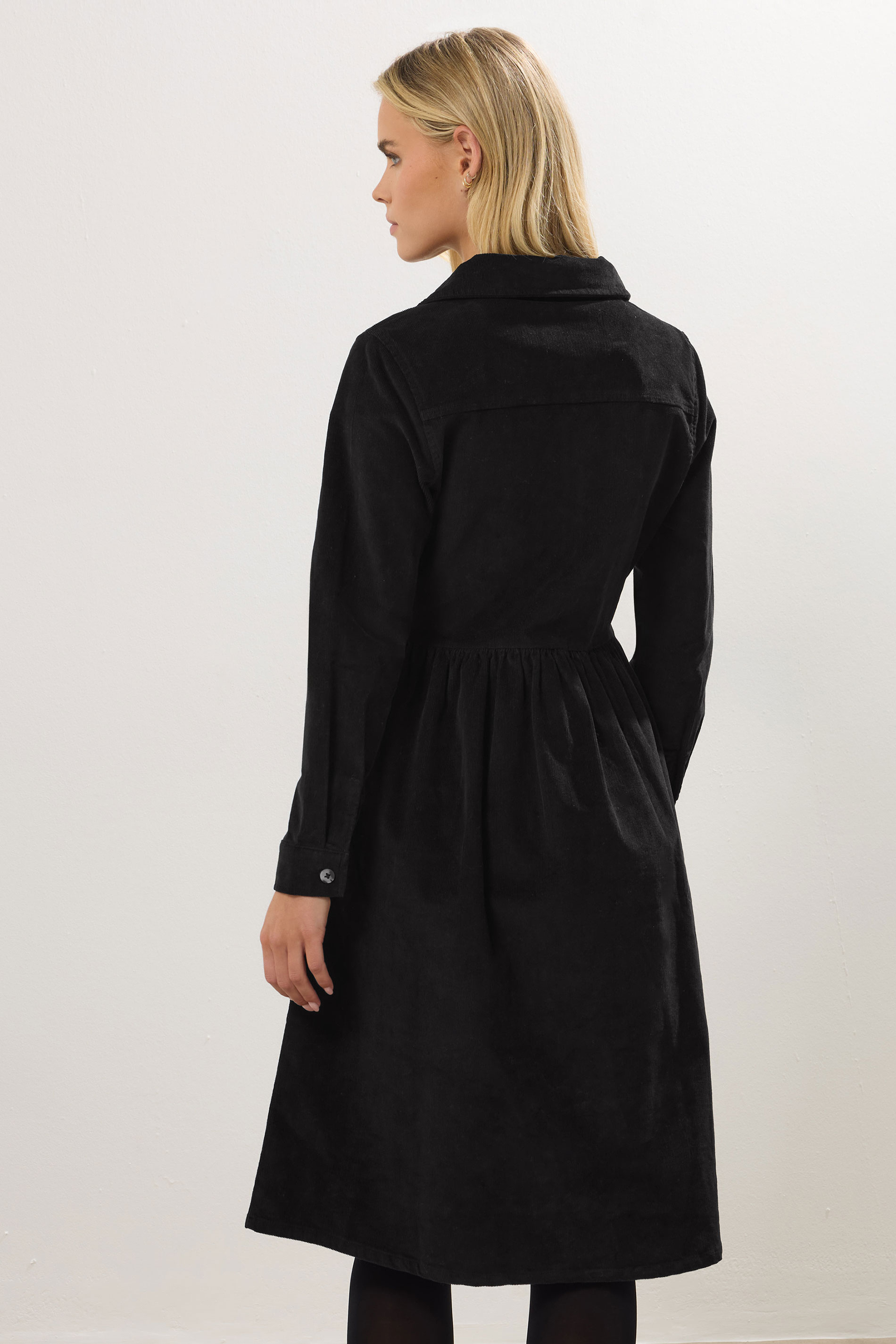 M&Co Petite Black Cord Zip Shirt Dress | M&Co 4