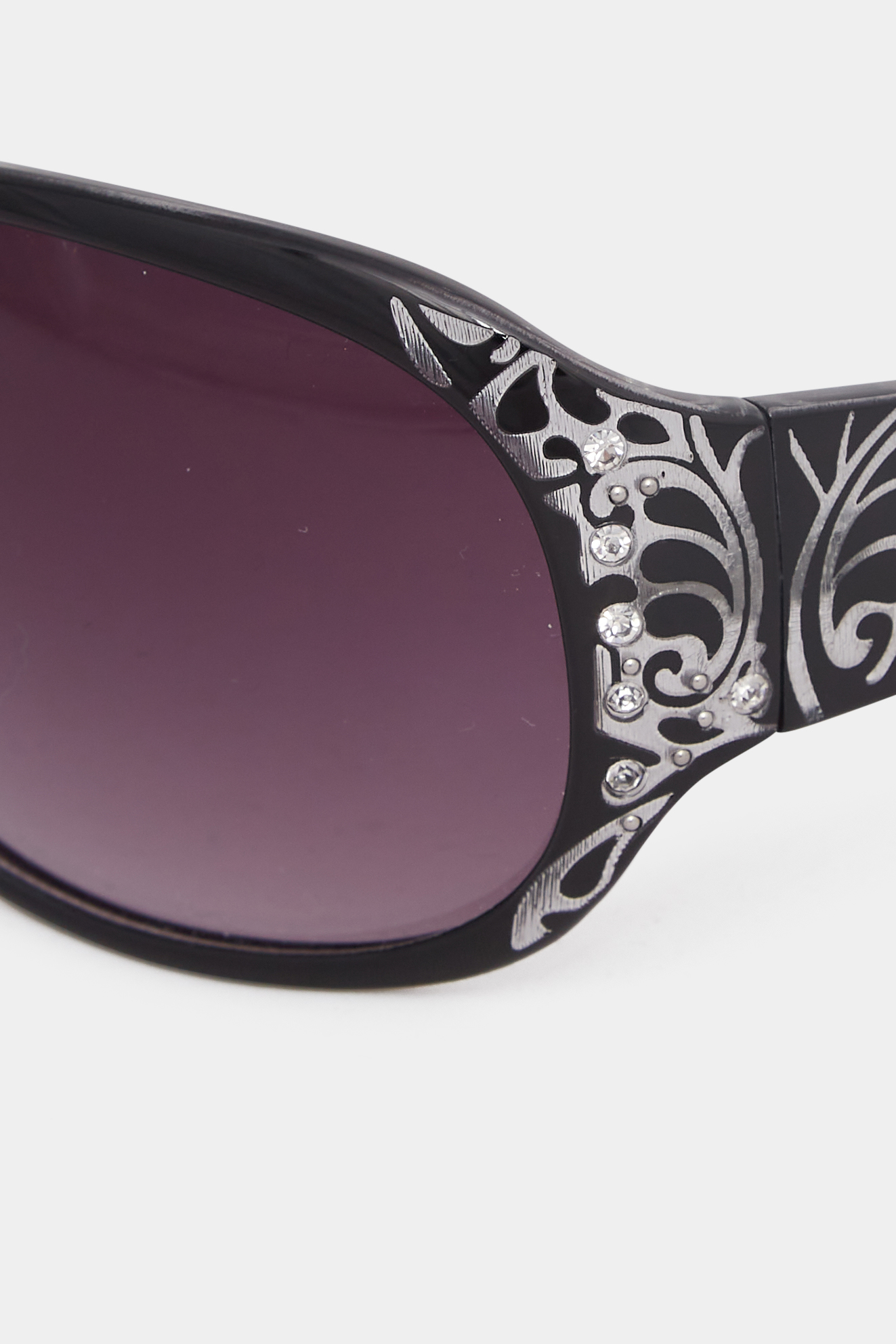 Black Filigree Sunglasses | Yours Clothing 3