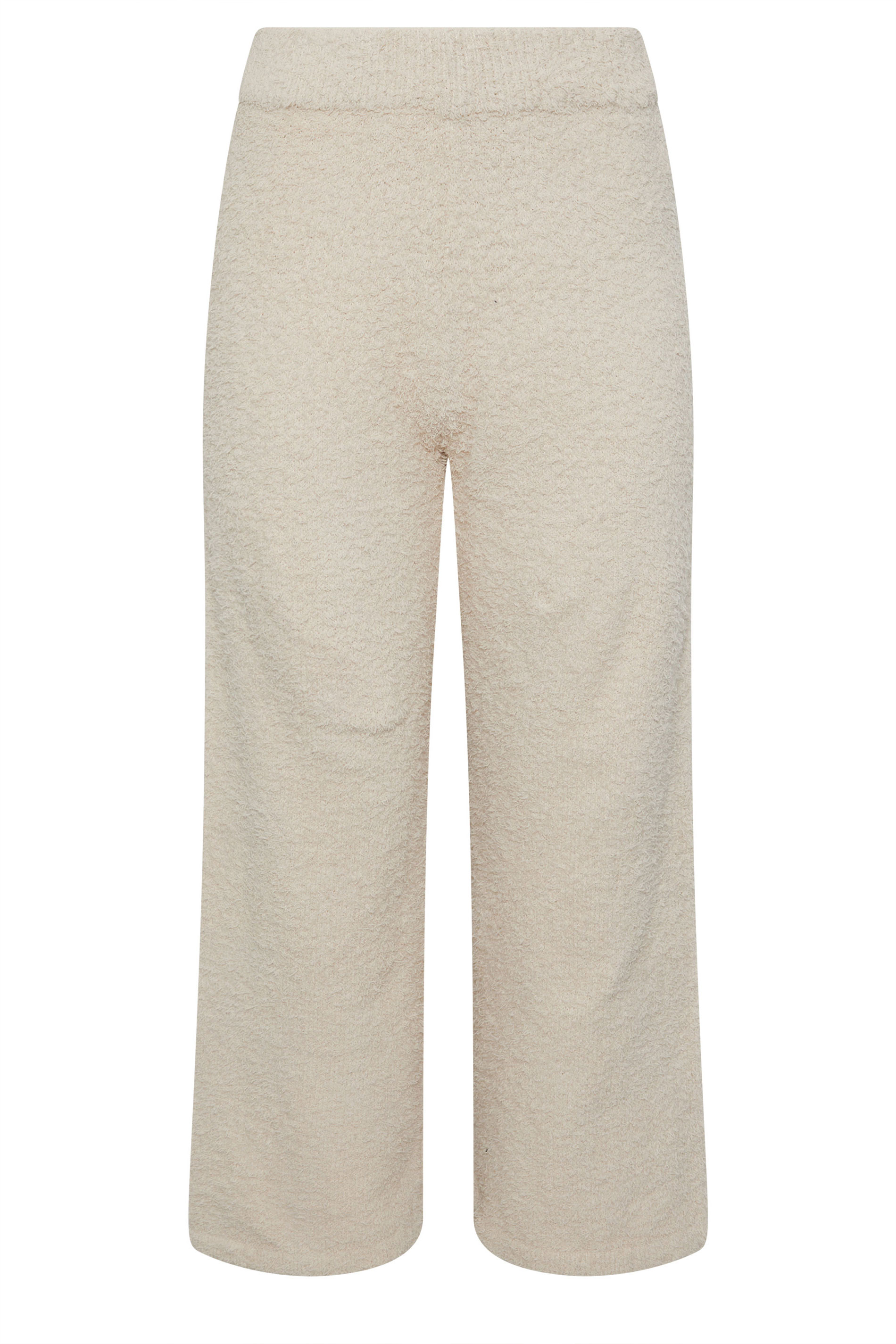 PixieGirl Petite Women's Cream Fluffy Fleece Wide Leg Trousers | PixieGirl 8
