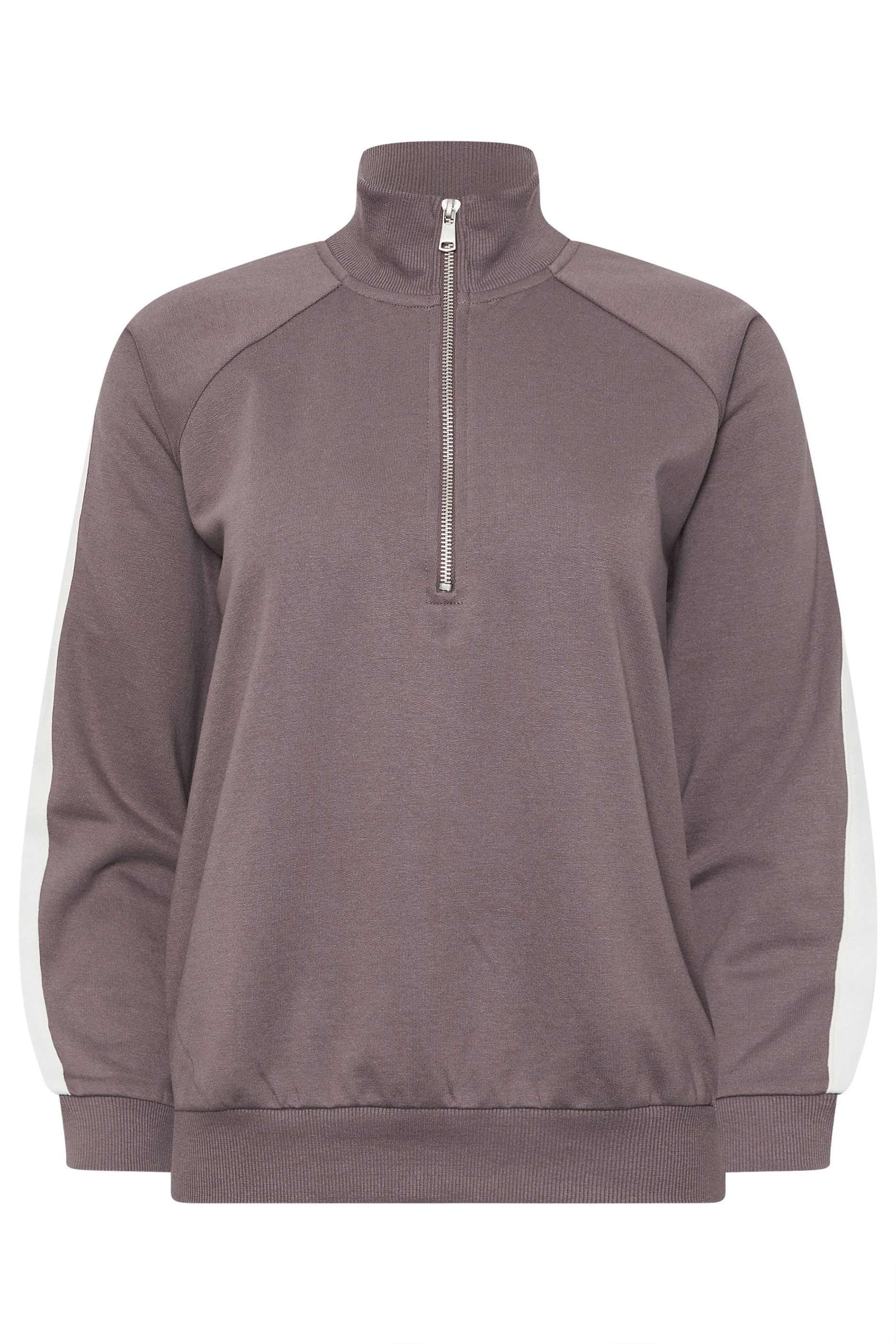 PixieGirl Petite Women's Purple Stripe Quarter Zip Sweatshirt | PixieGirl 6