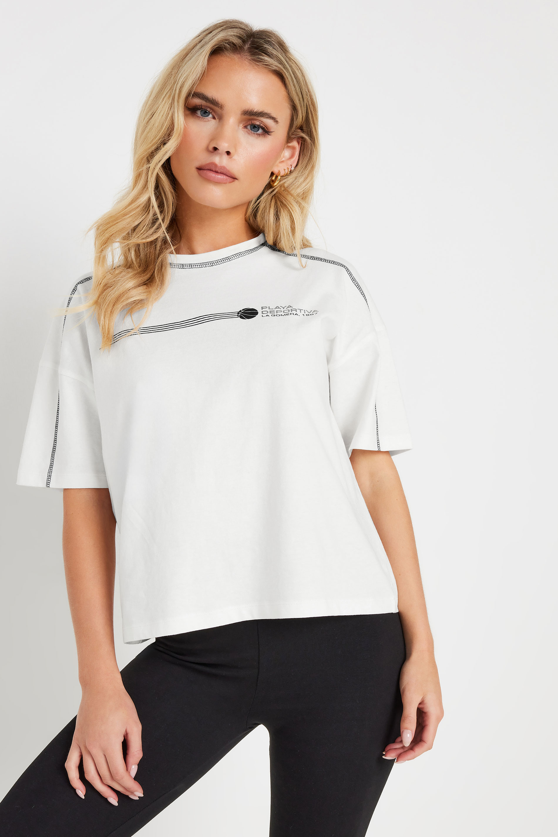 PixieGirl Petite Women's White Sports Graphic T-Shirt | PixieGirl 3