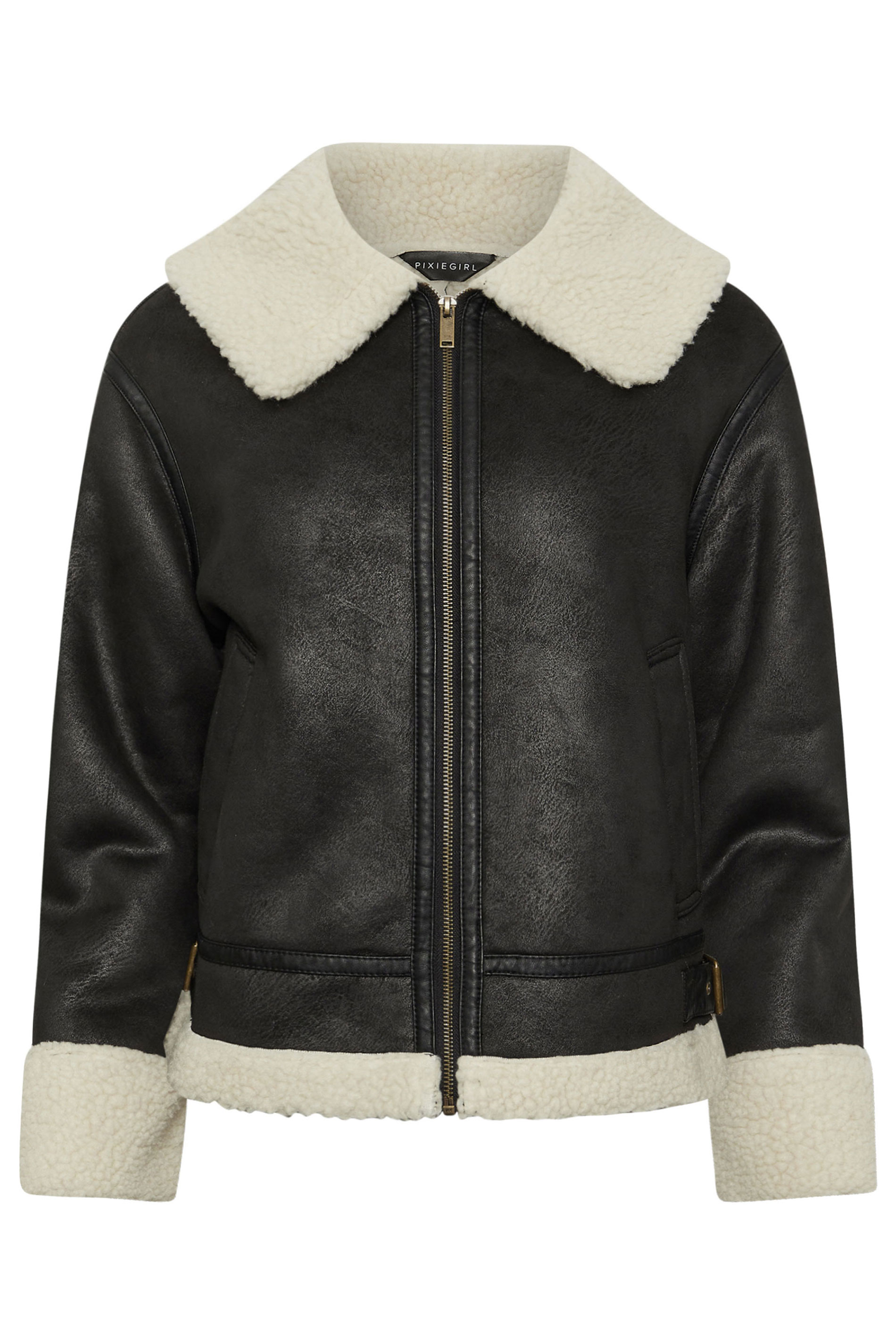 PixieGirl Petite Women's Black Aviator Jacket | PixieGirl 7