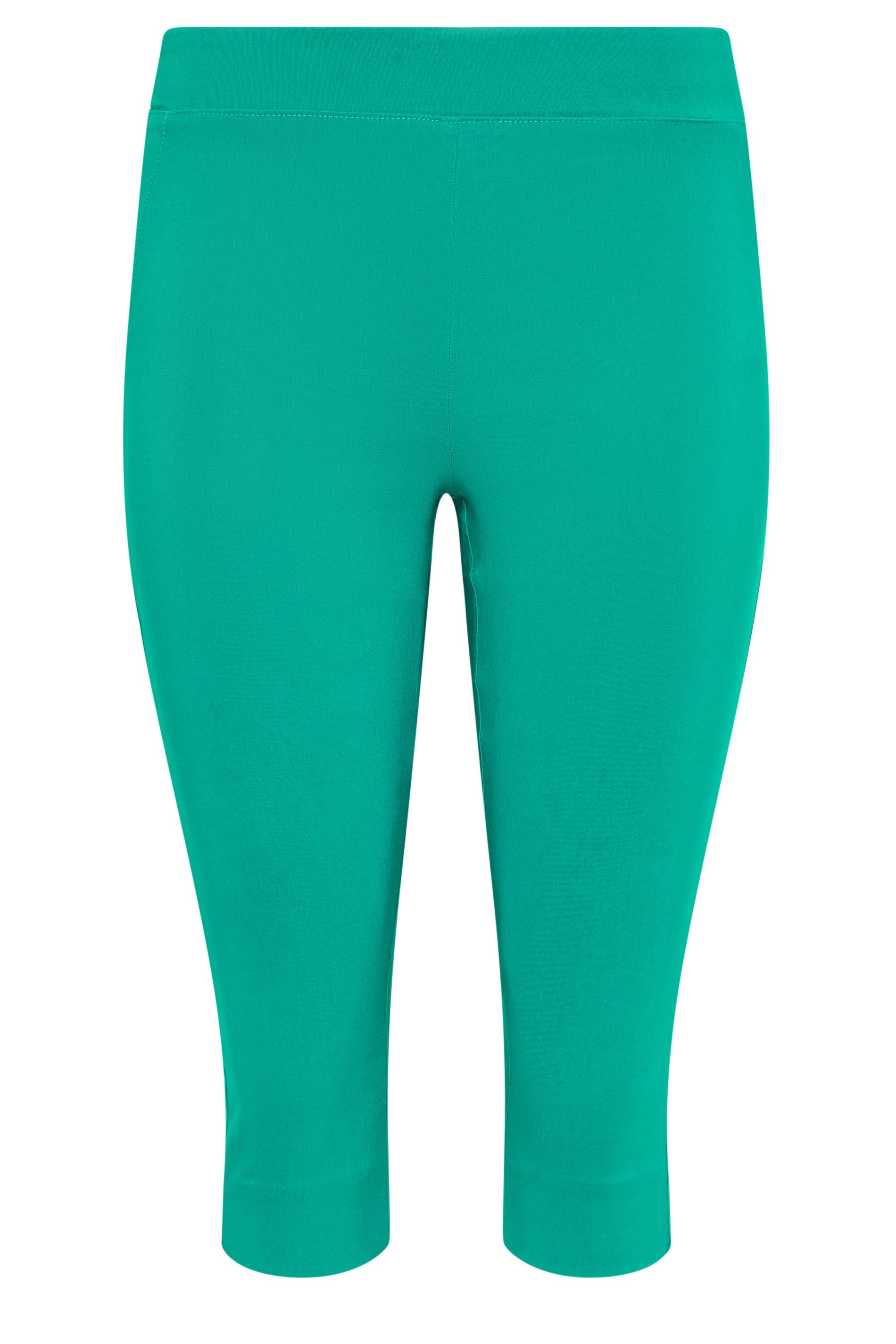 M&Co Petite Green Cropped Bengaline Trousers | M&Co 4