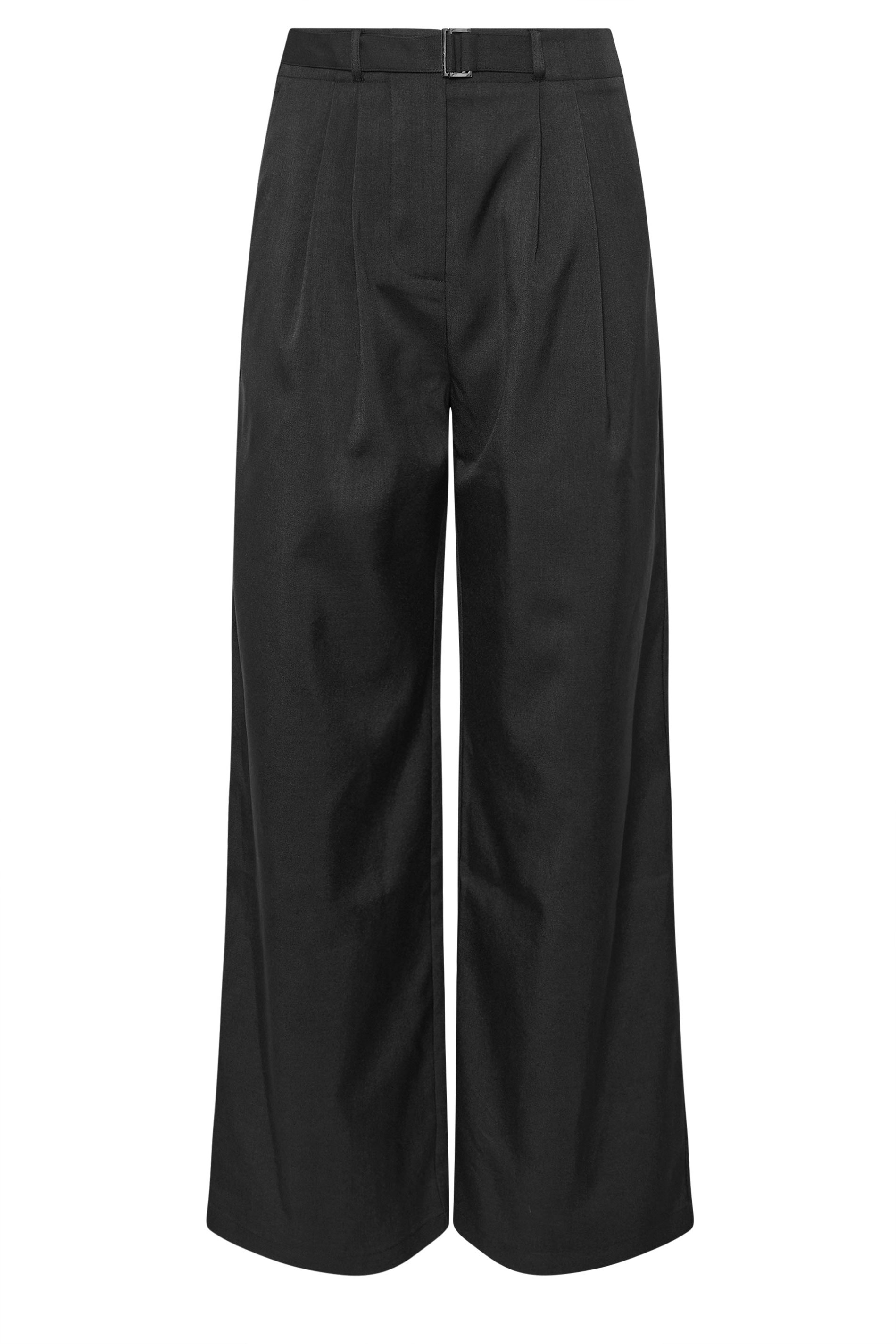 PixieGirl Petite Women's Black Buckle Wide Leg Trousers | PixieGirl 5