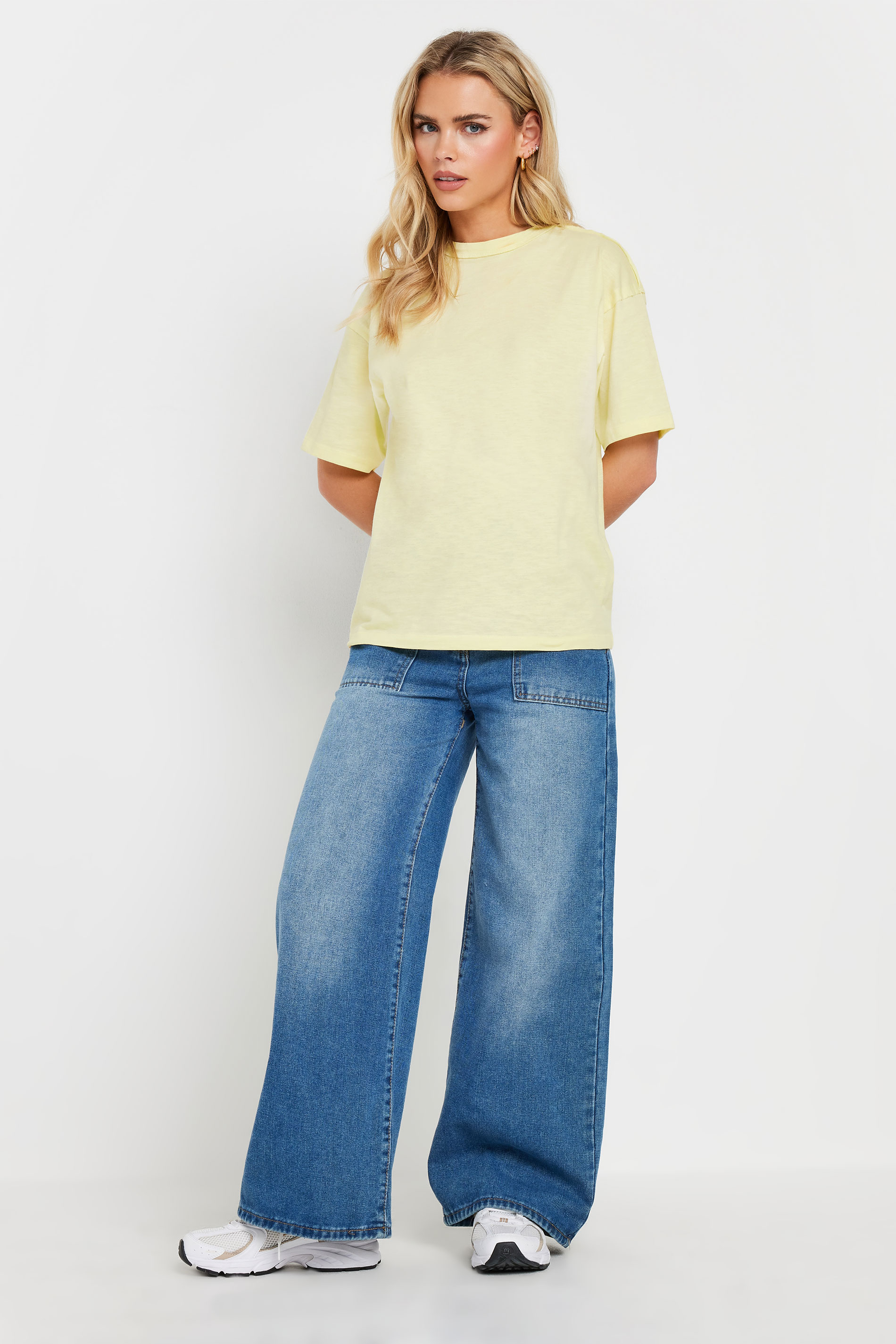 PixieGirl Petite Women's 2 PACK Grey & Yellow Seam Detail T-Shirt | PixieGirl 3