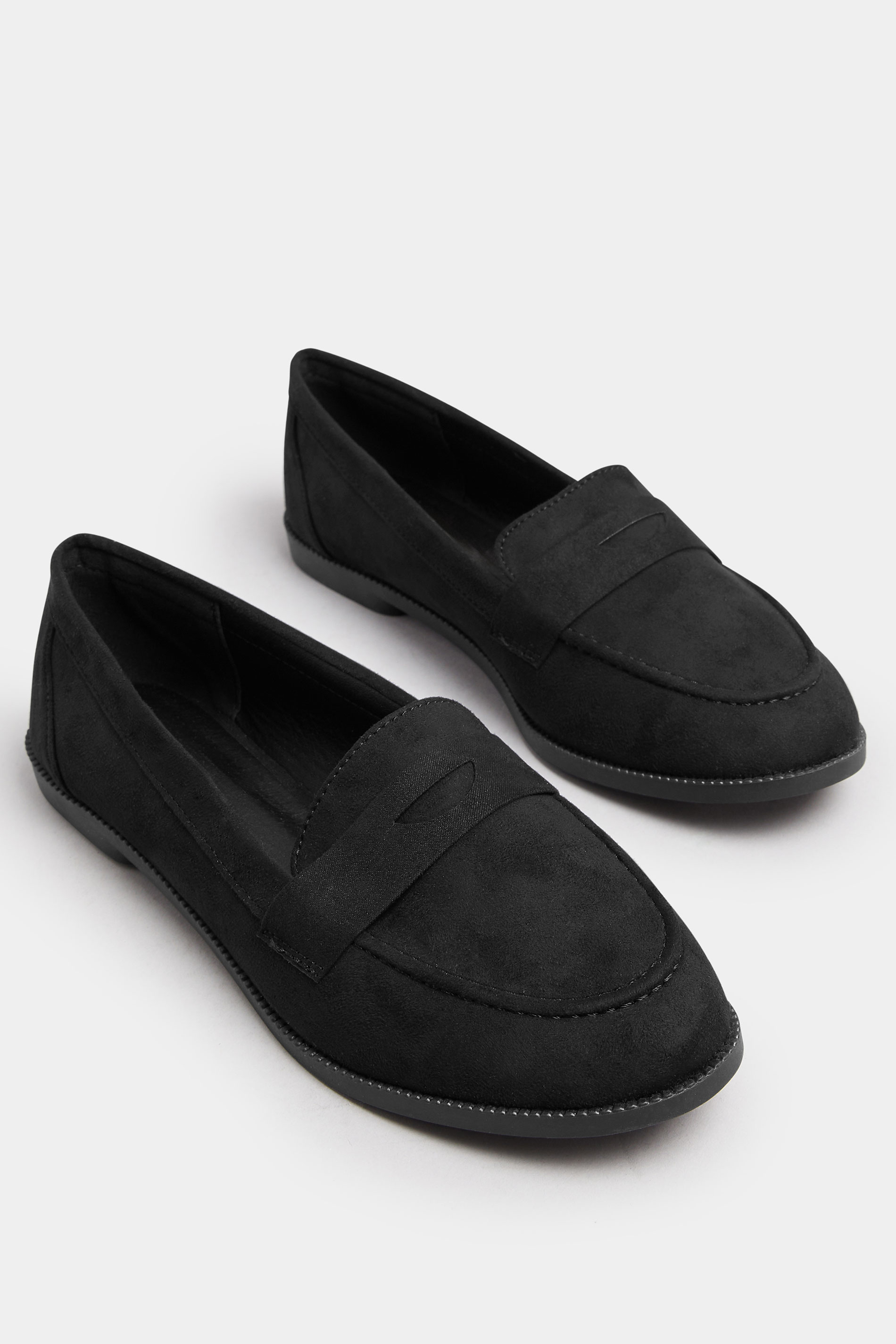 Black Suede Loafers In Wide E Fit | Yours Clothing 5