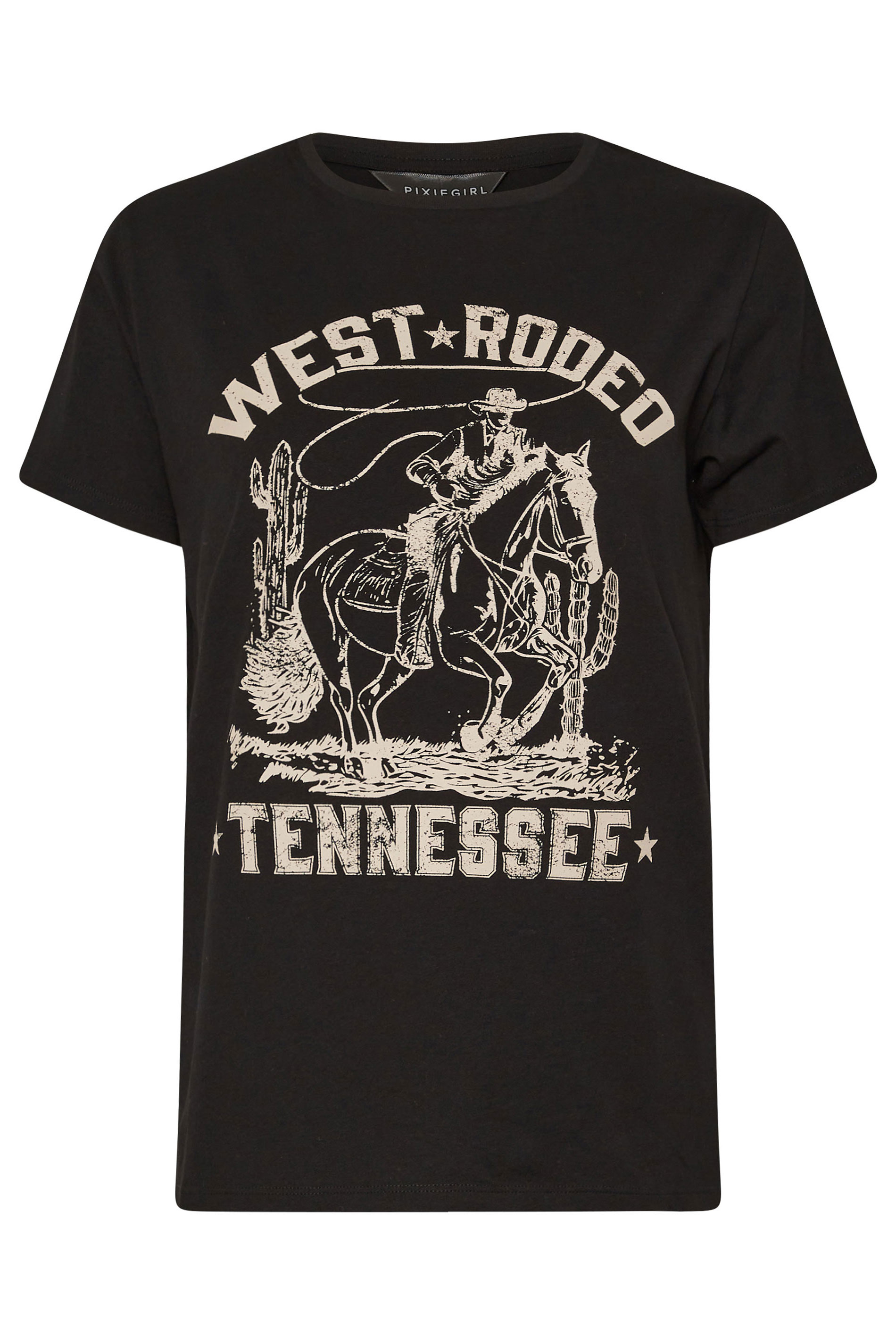 PixieGirl Petite Women's Black 'West Rodeo' Graphic T-Shirt | PixieGirl 6