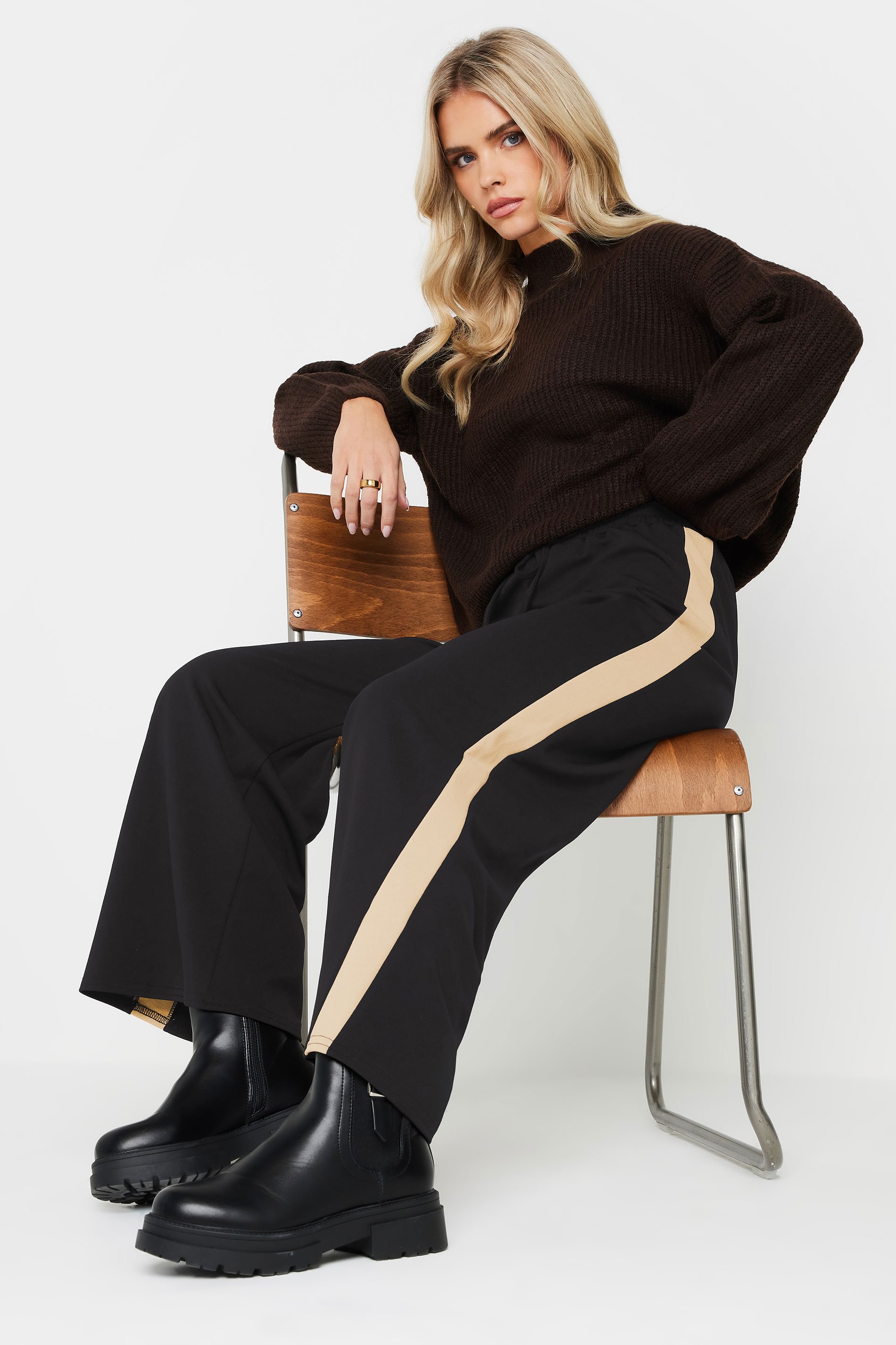 PixieGirl Petite Women's Black Side Stripe Joggers | PixieGirl 4