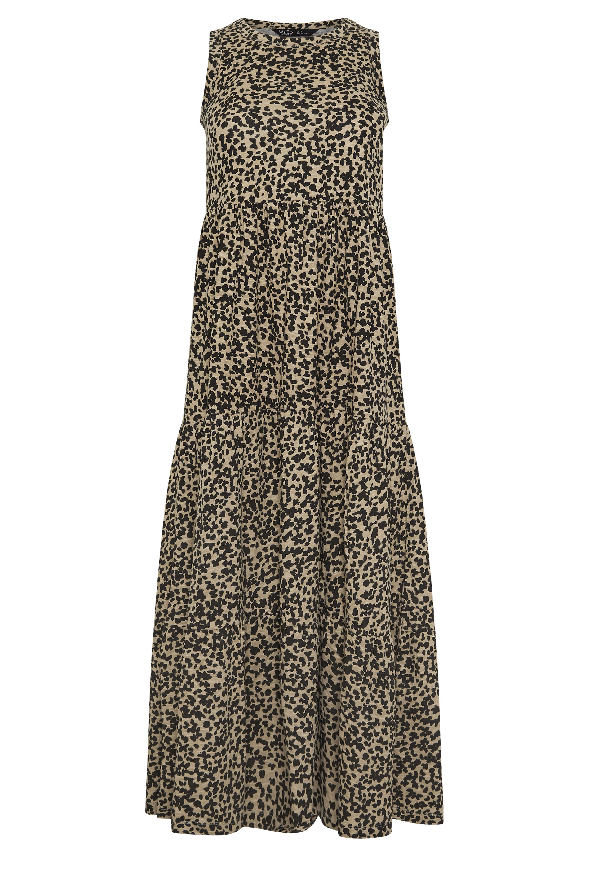 M&Co Petite Natural Brown Animal Print Cotton Maxi Dress | M&Co 5