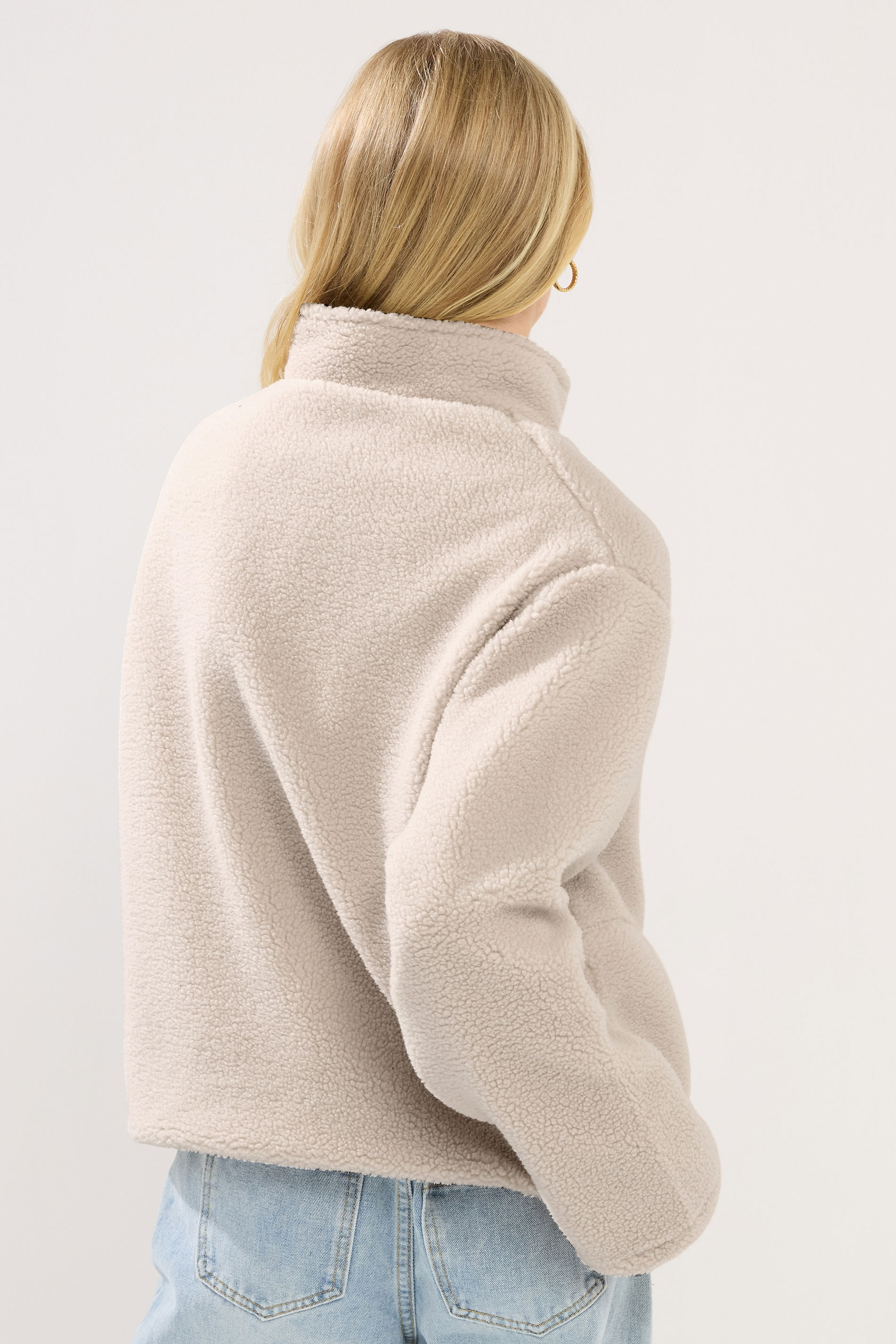 PixieGirl Petite Women's Neutral Brown Zip Fleece Jacket | PixieGirl 3