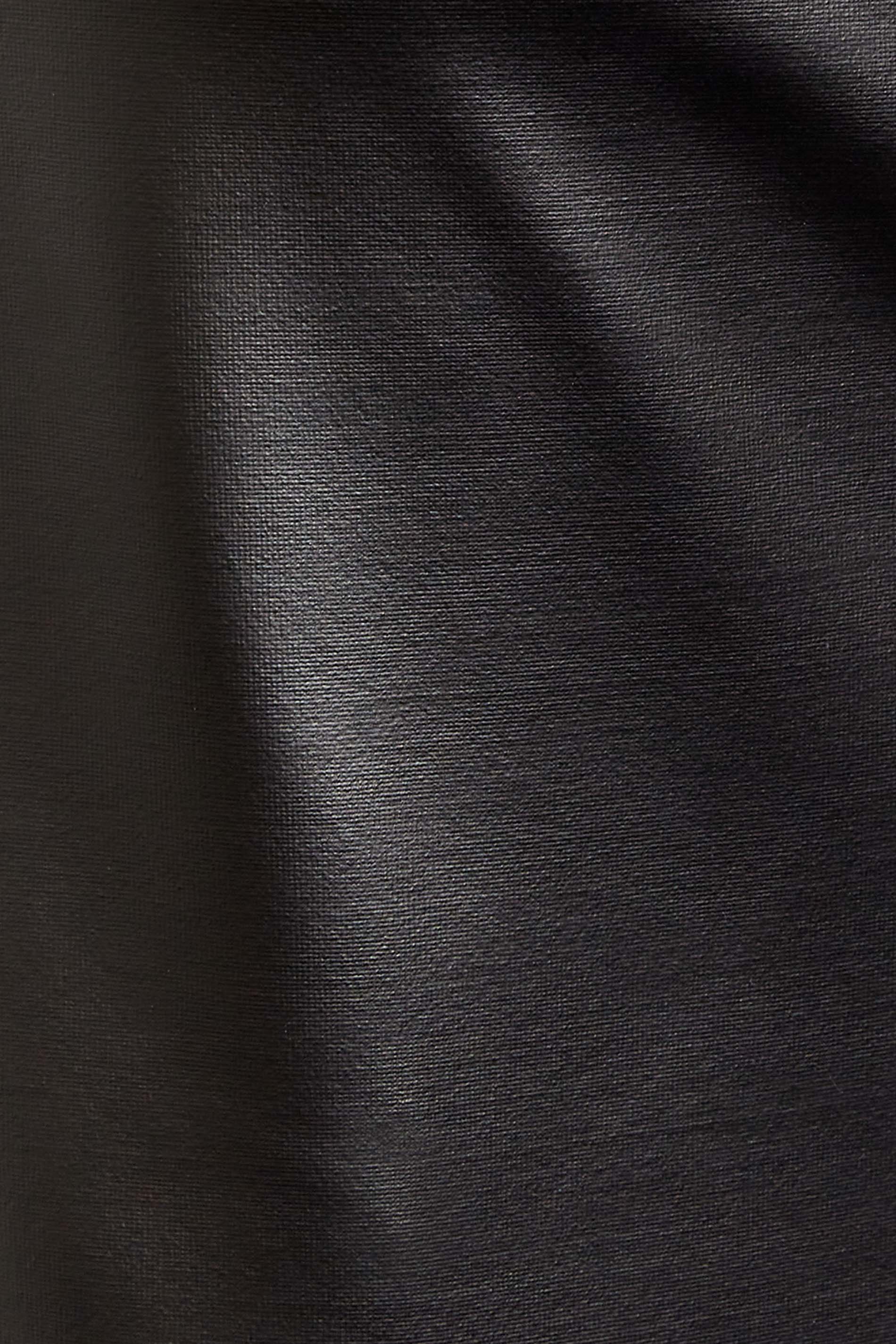 Petite Black Faux Leather Midi Skirt | PixieGirl