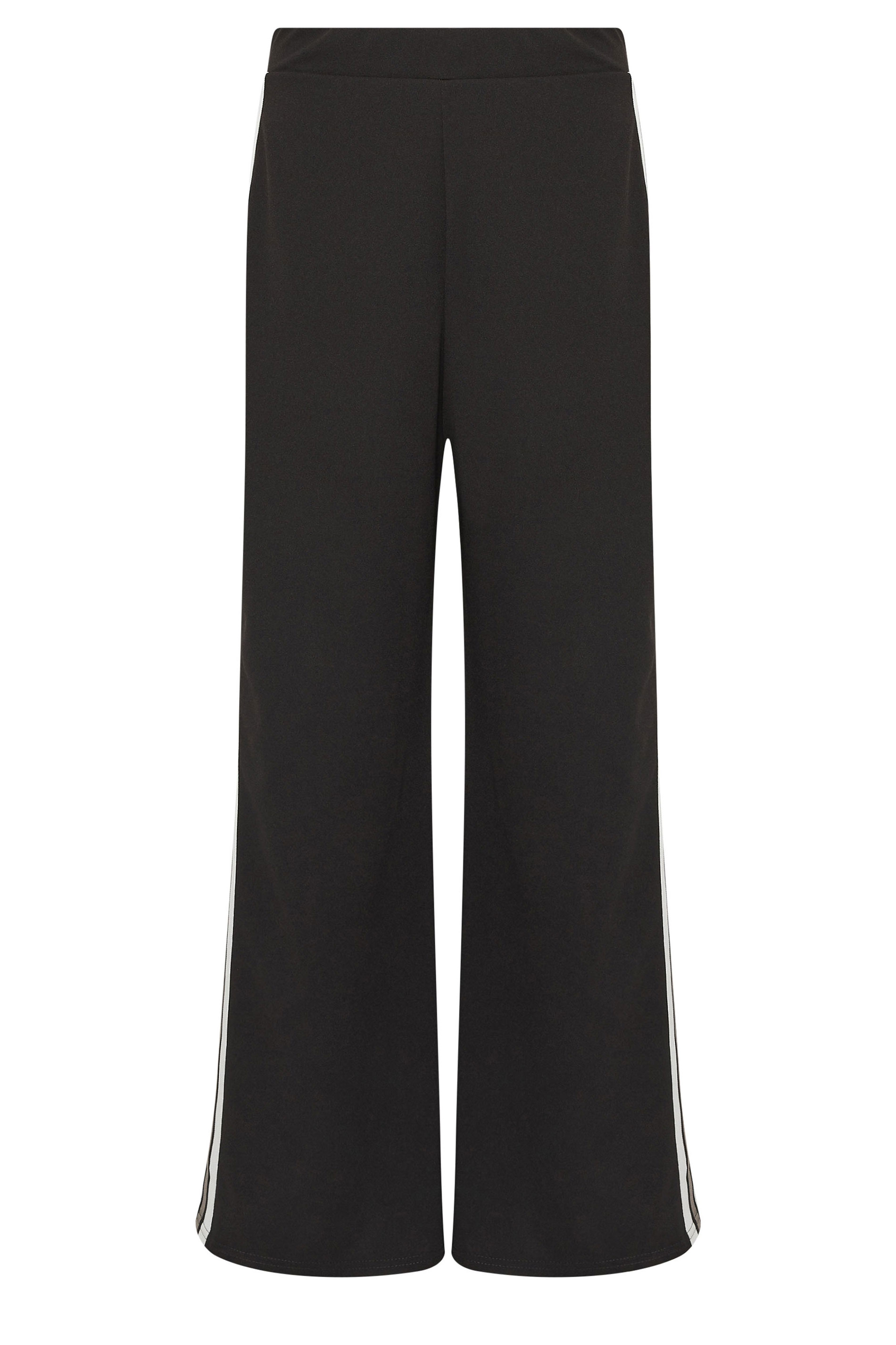 M&Co Black Jersey Side Stripe Wide Leg Trousers | M&Co 5