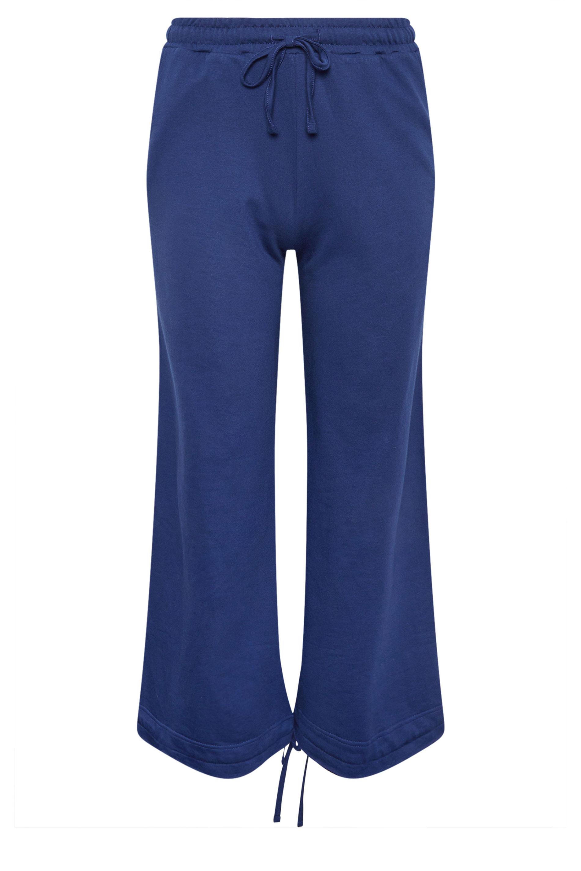 PixieGirl Petite Women's Navy Blue Wide Leg Hem Detail Jogger | PixieGirl 7