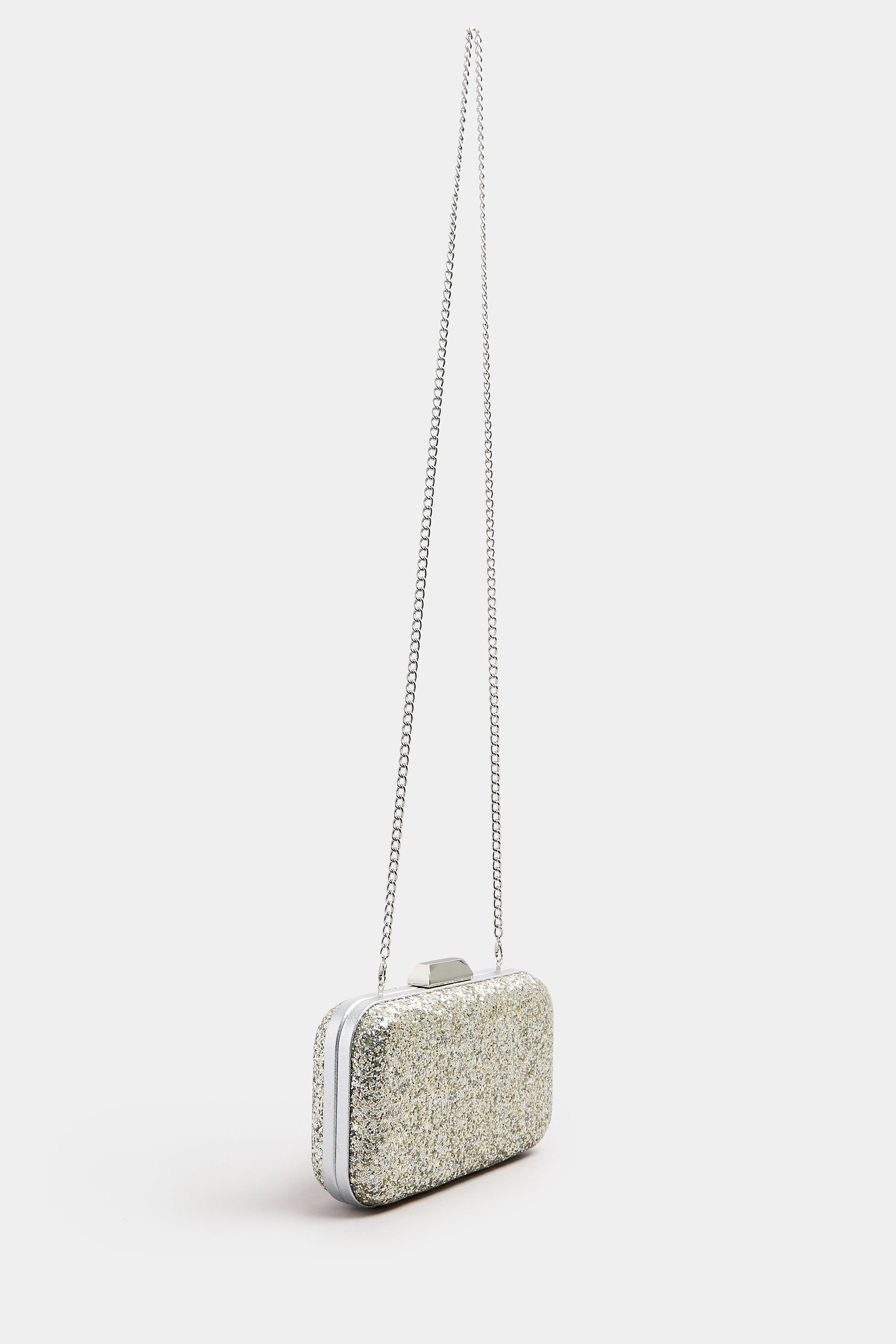 Silver Sequin Clutch Bag | Yours Clothing 2