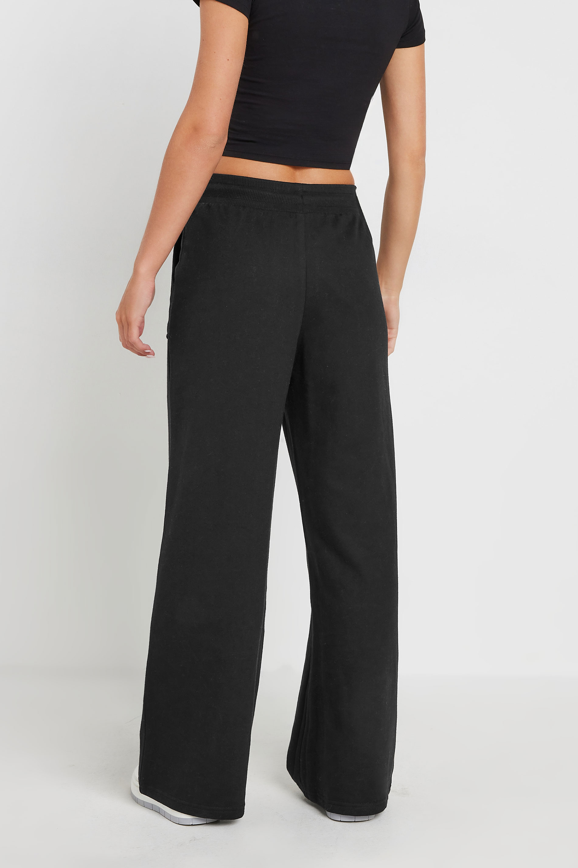 PixieGirl Petite Women's Black Pocket Patch Wide Leg Joggers | PixieGirl 3