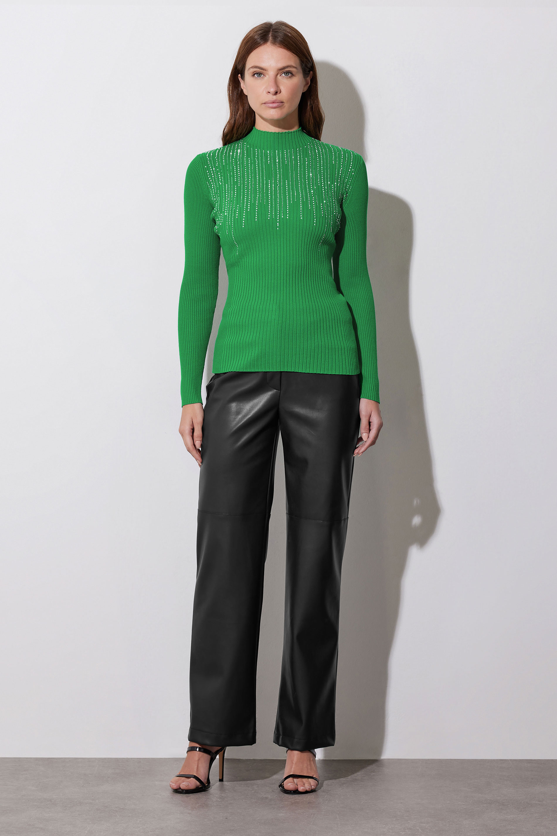 STAR Green Embellished Neckline Jumper | StarByJM 5