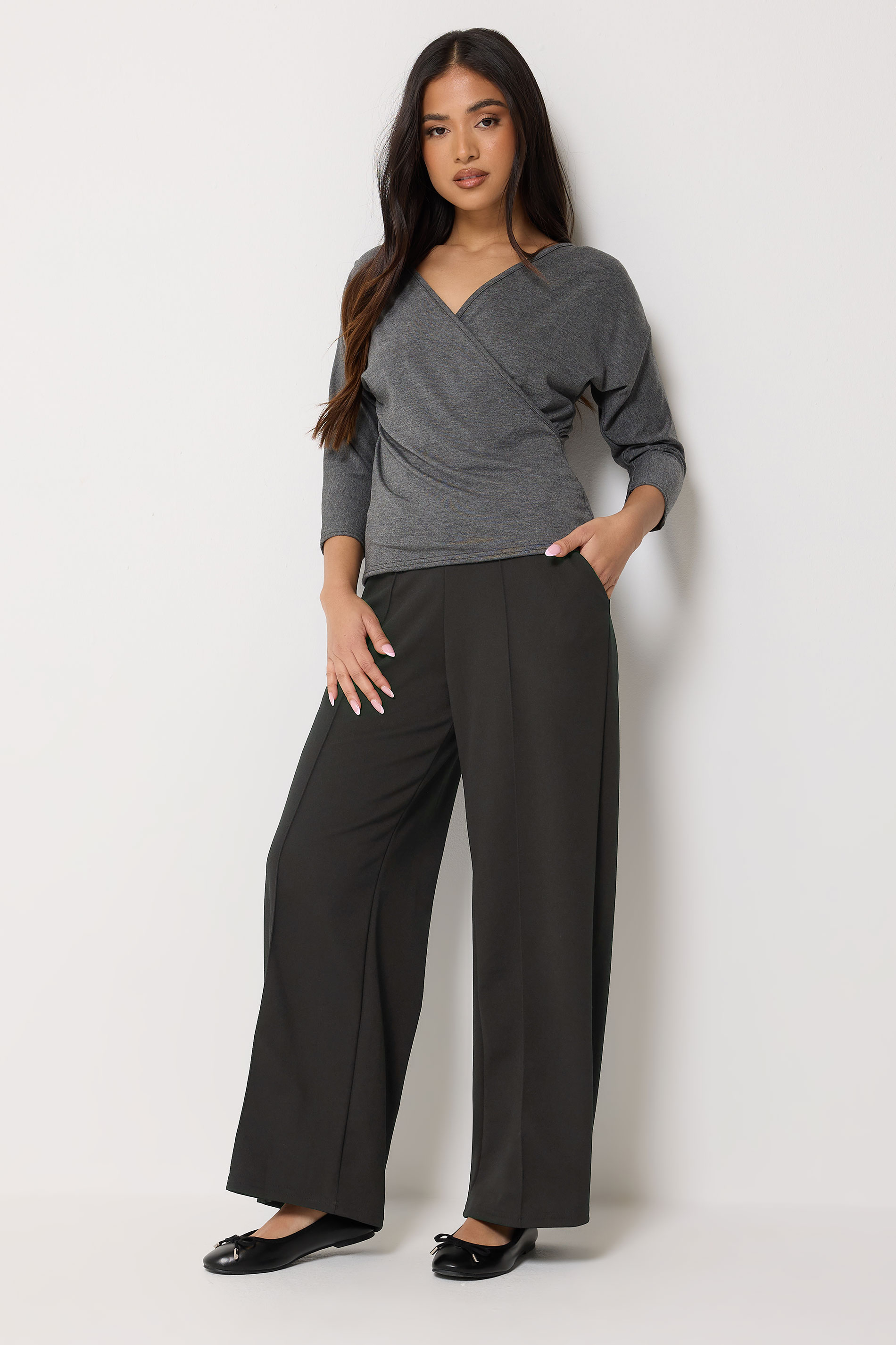 Pixiegirl Women's Black Petite Pintuck Trousers Size Petite > 18