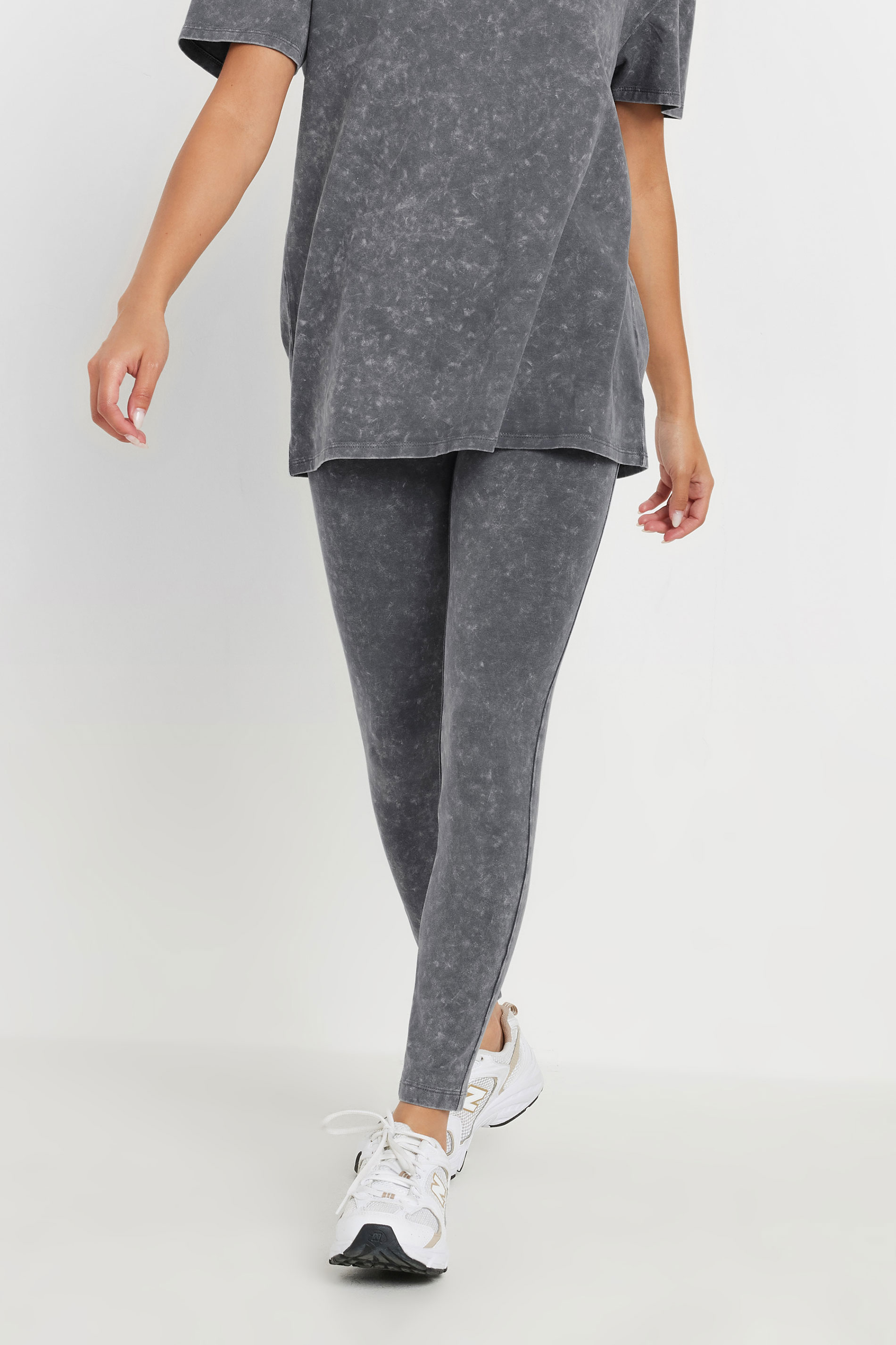 PixieGirl Petite Women's Grey Acid Wash Leggings | PixieGirl 2