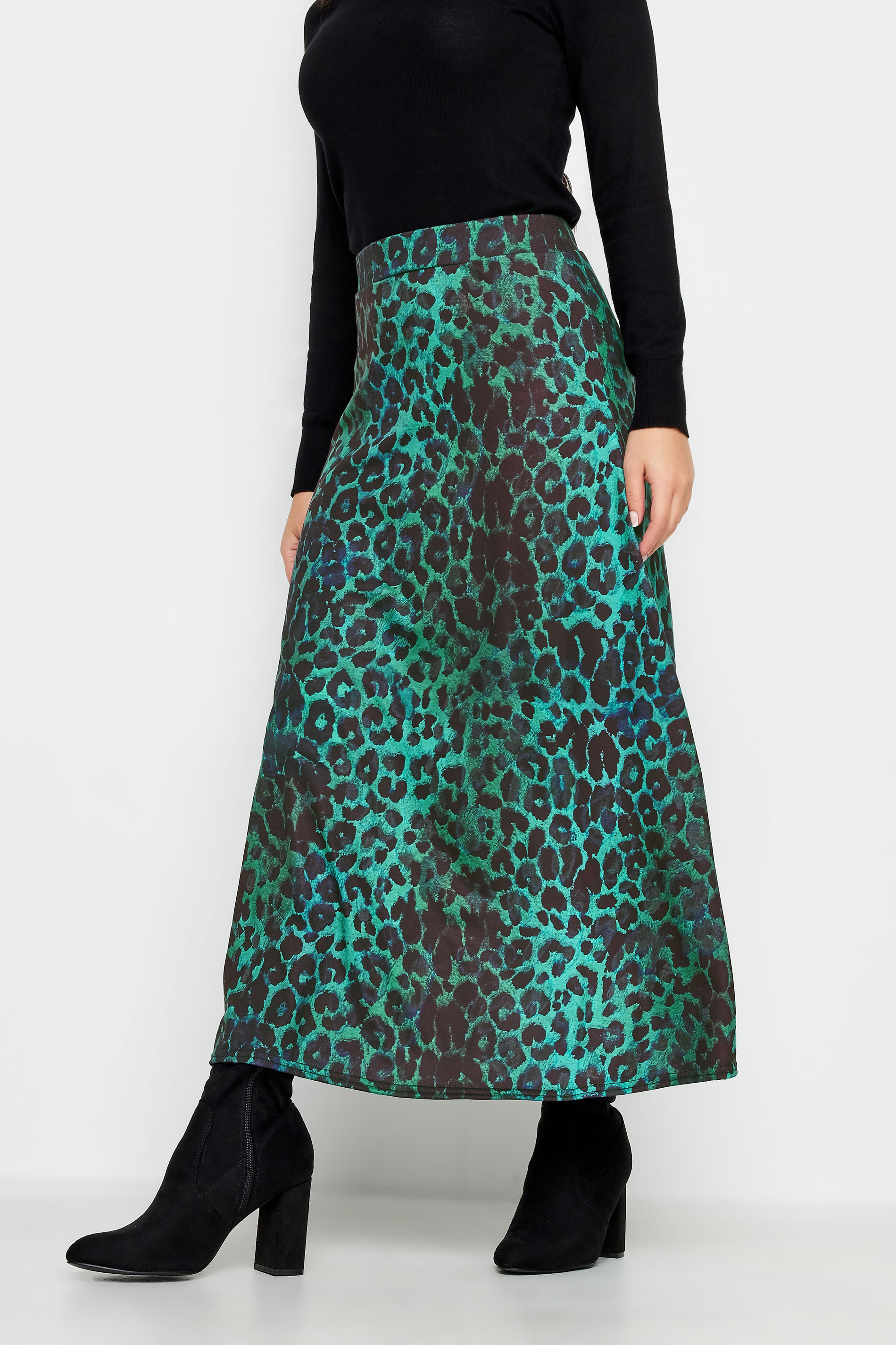 PixieGirl Blue Leopard Print Maxi Skirt | PixieGirl 1