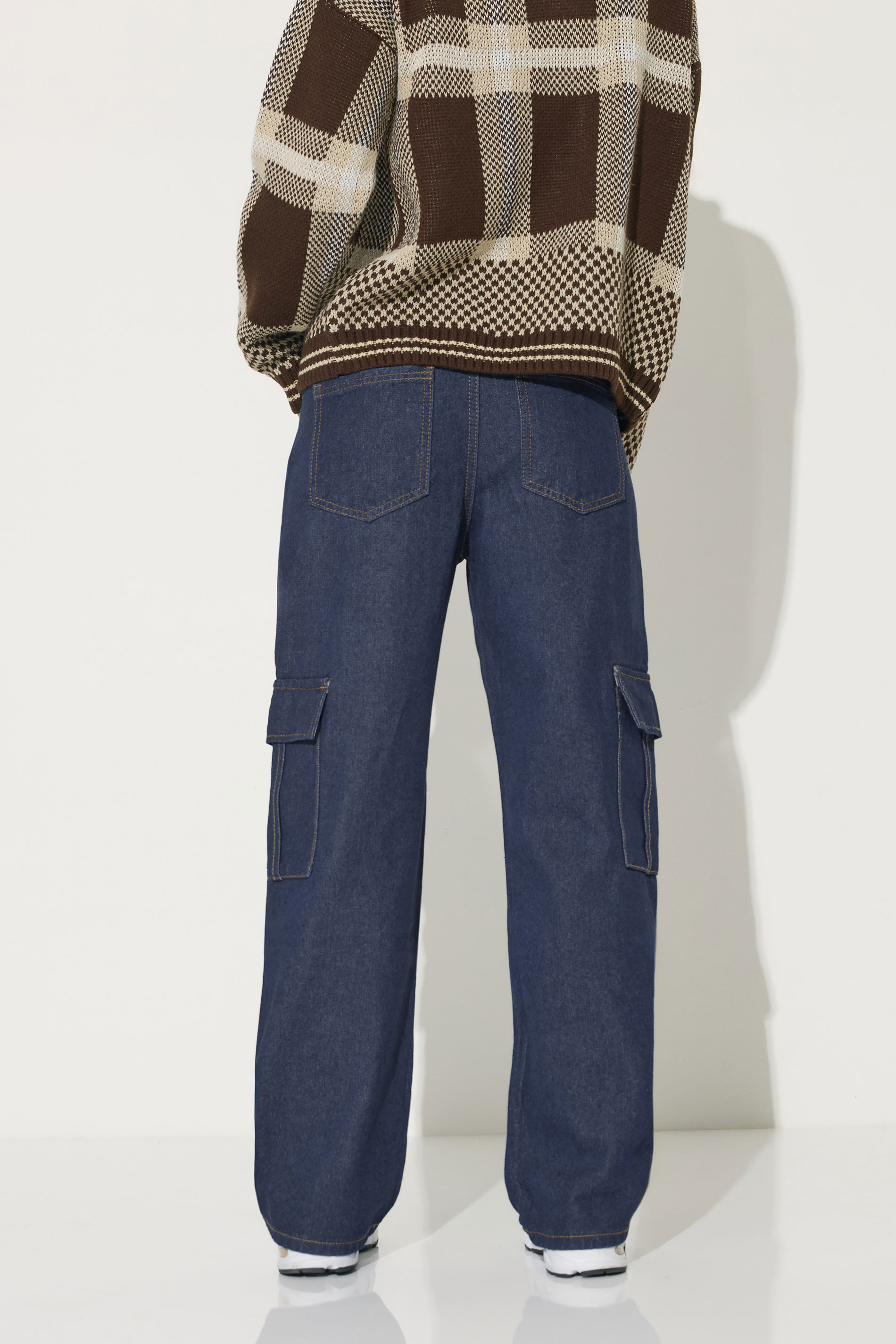 PixieGirl Petite Womens Indigo Blue Non-Stretch Utility Cargo Jeans | PixieGirl 3