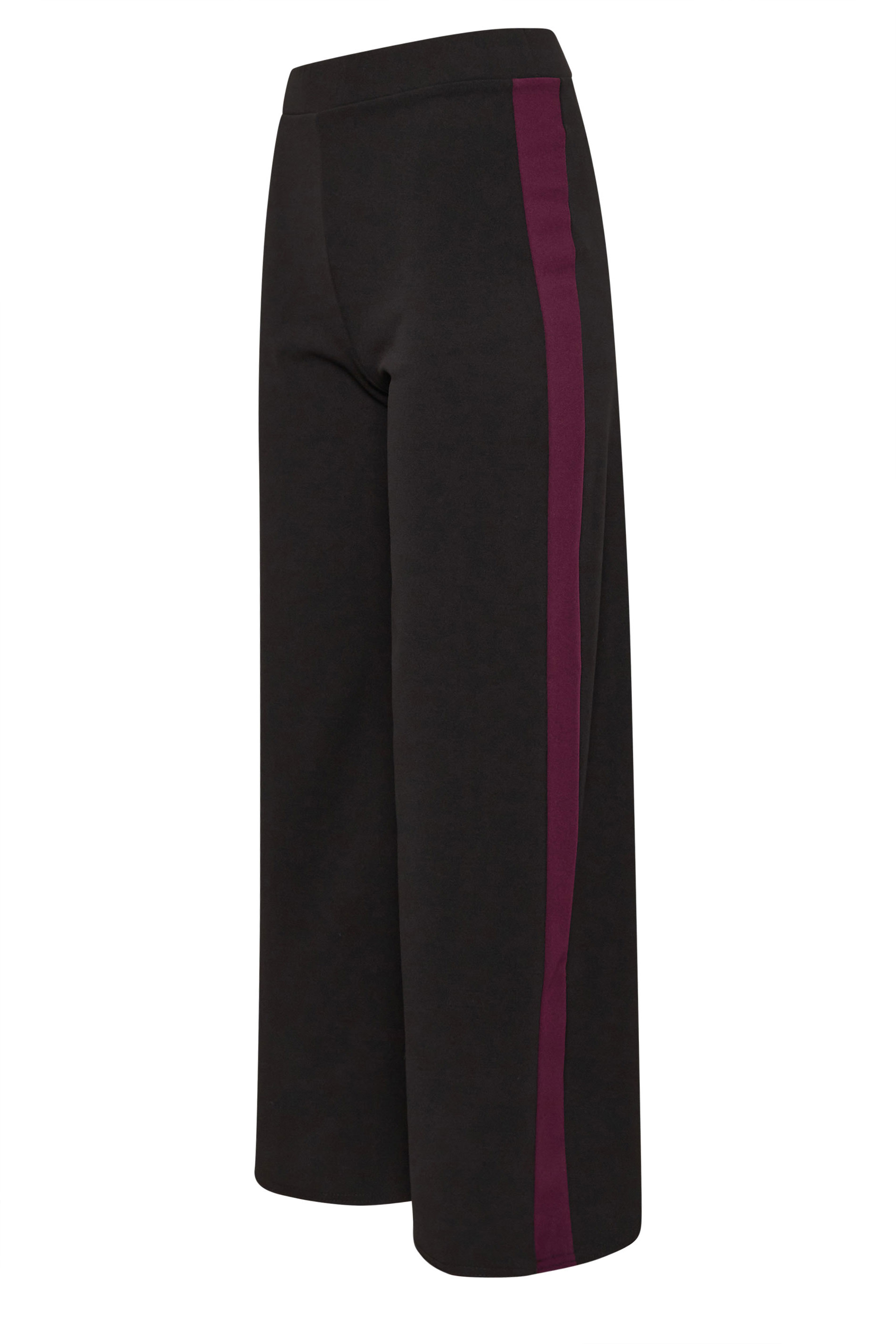 PixieGirl Petite Women's Burgundy Red Stripe Wide Leg Trousers | PixieGirl 7