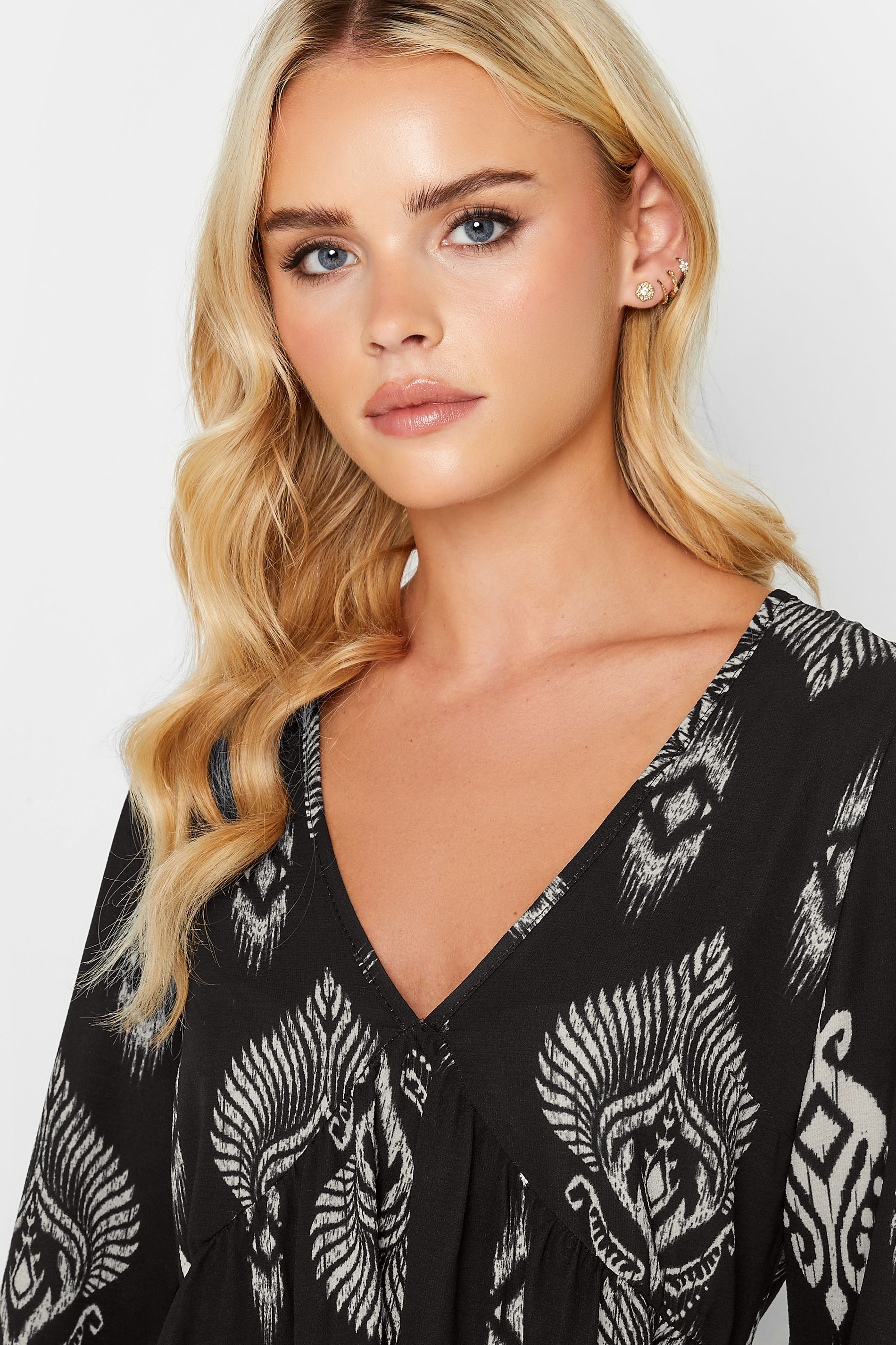 PixieGirl Black Aztec Print Smock Top | PixieGirl 4