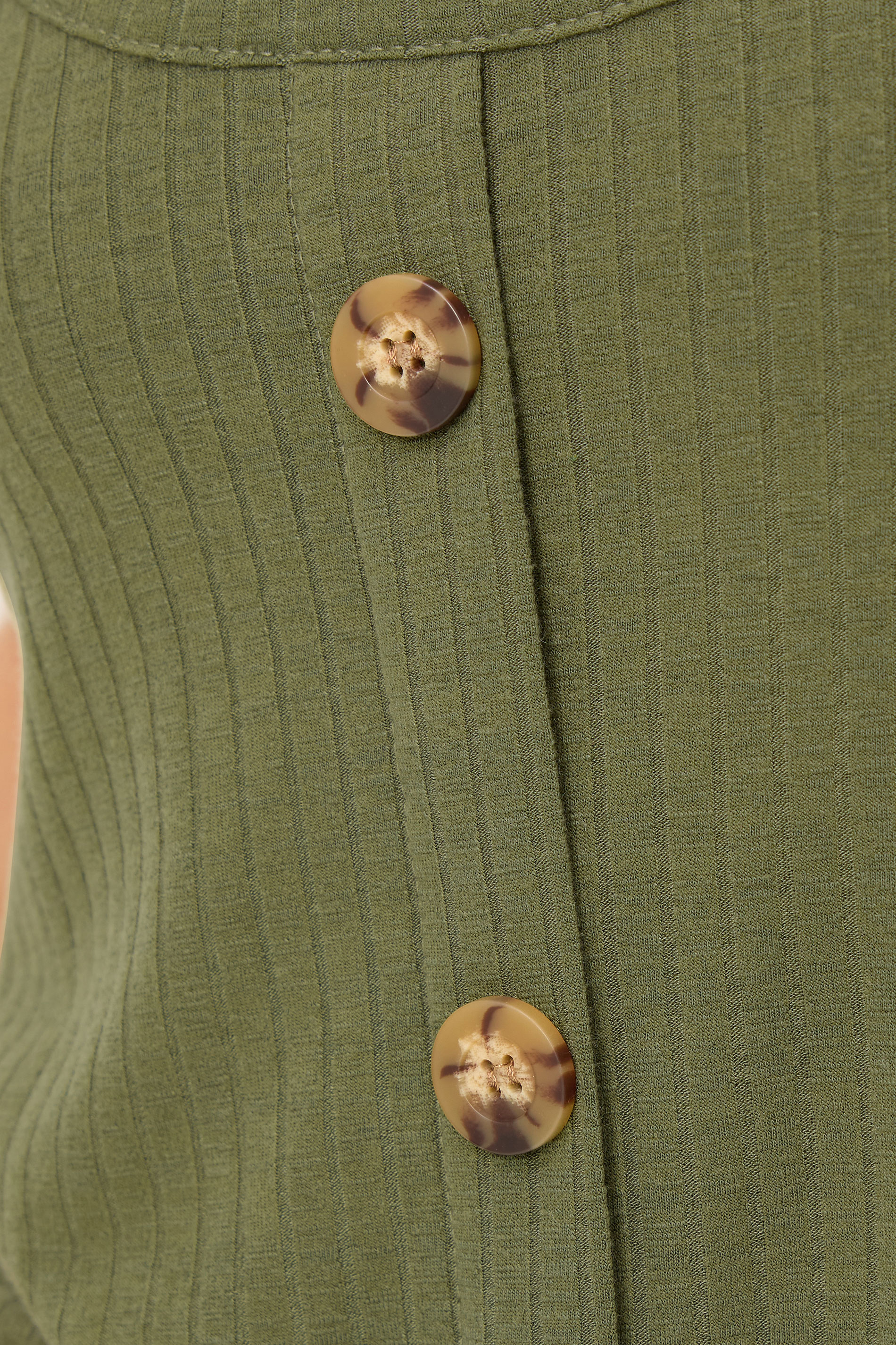 PixieGirl Petite Women's Khaki Green Button Front Sleeveless Dress | PixieGirl 4