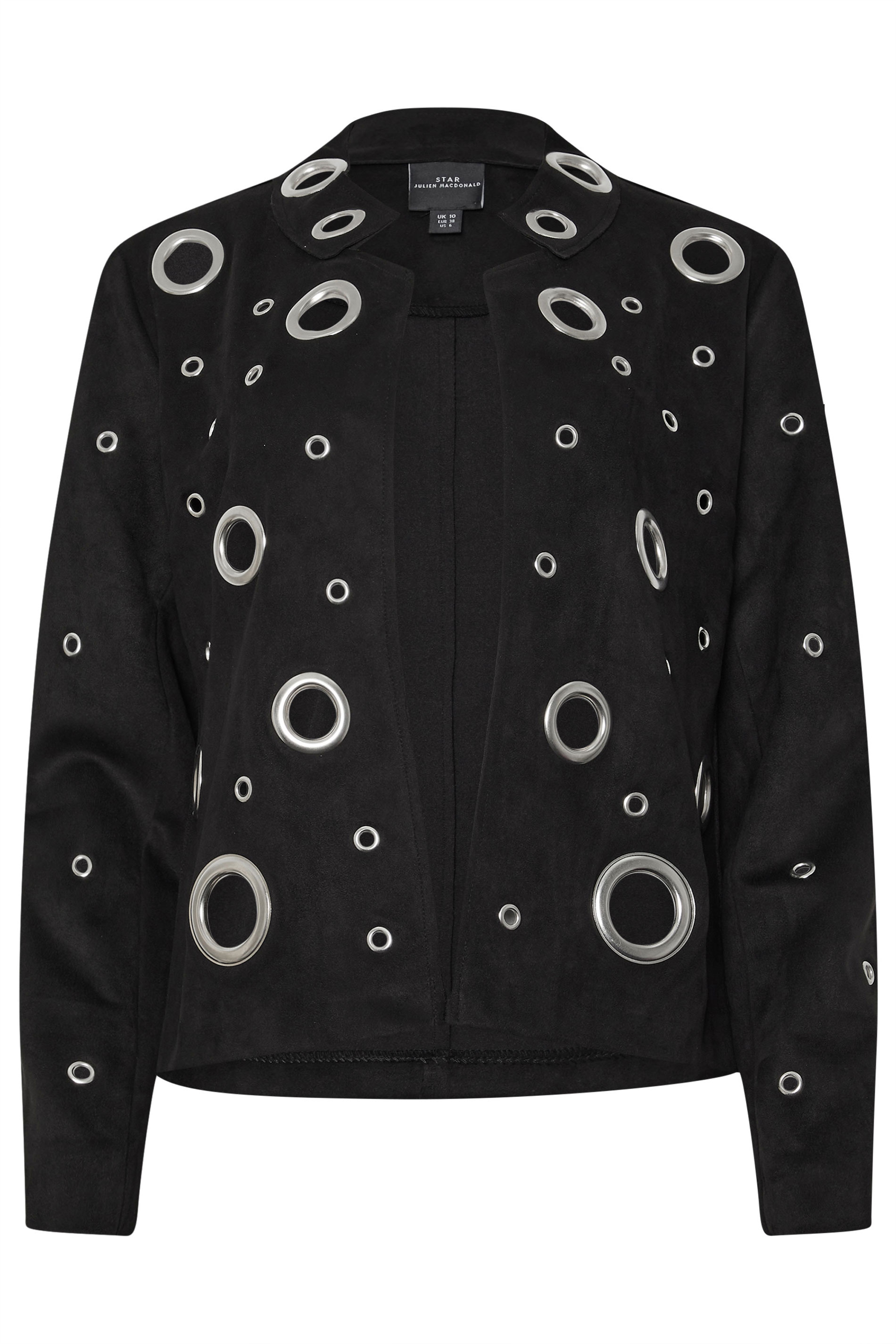 STAR Black Eyelet Detail Tailored Jacket | StarByJM 7