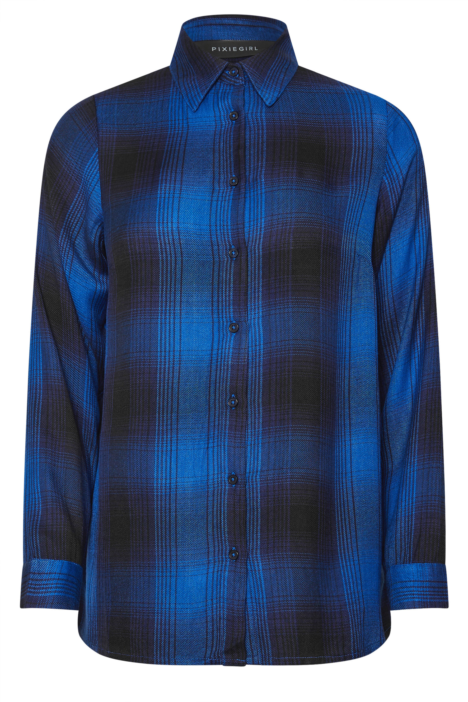 PixieGirl Petite Women's Blue Woven Check Overshirt | PixieGirl 5