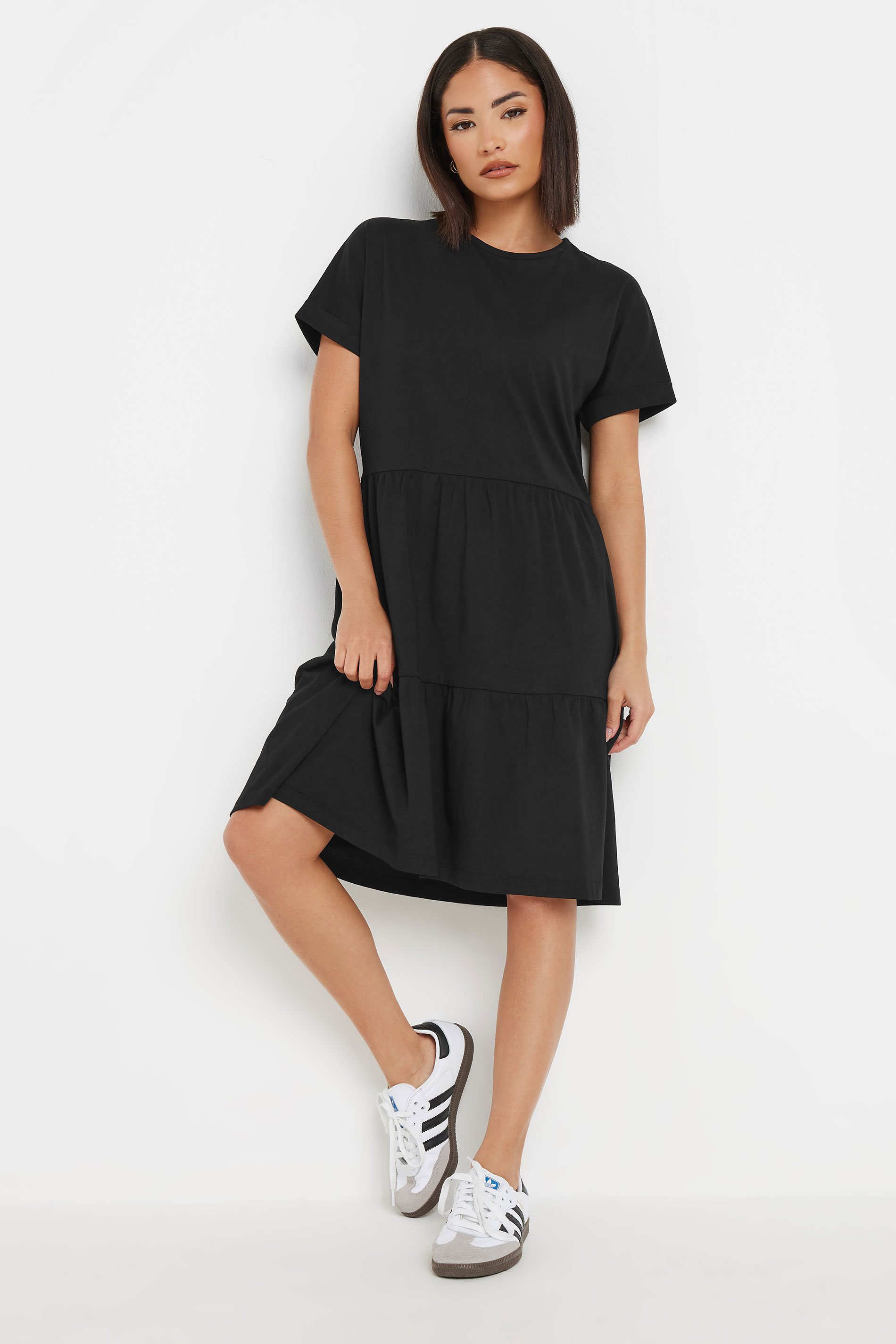 PixieGirl Petite Women's Black Tiered Smock Dress | PixieGirl 1