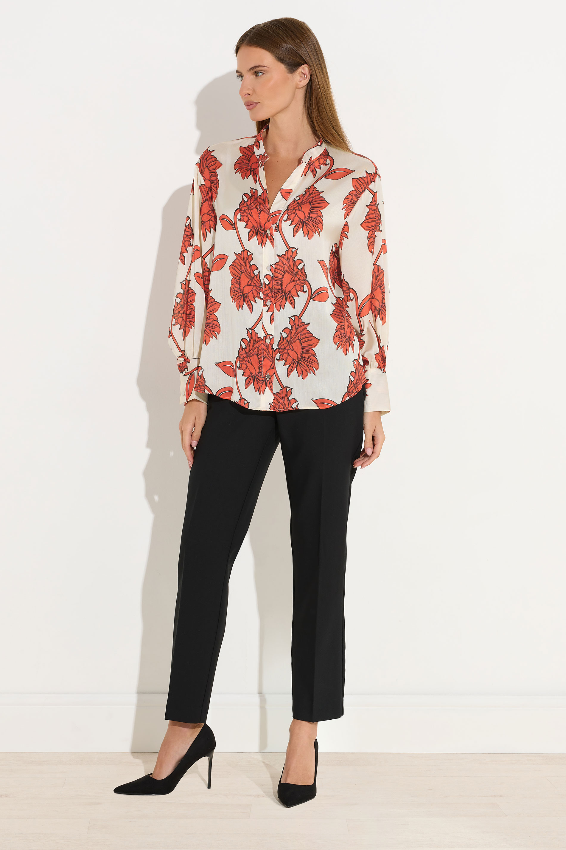 STAR Orange Floral Notch Neck Blouse | StarByJM 4