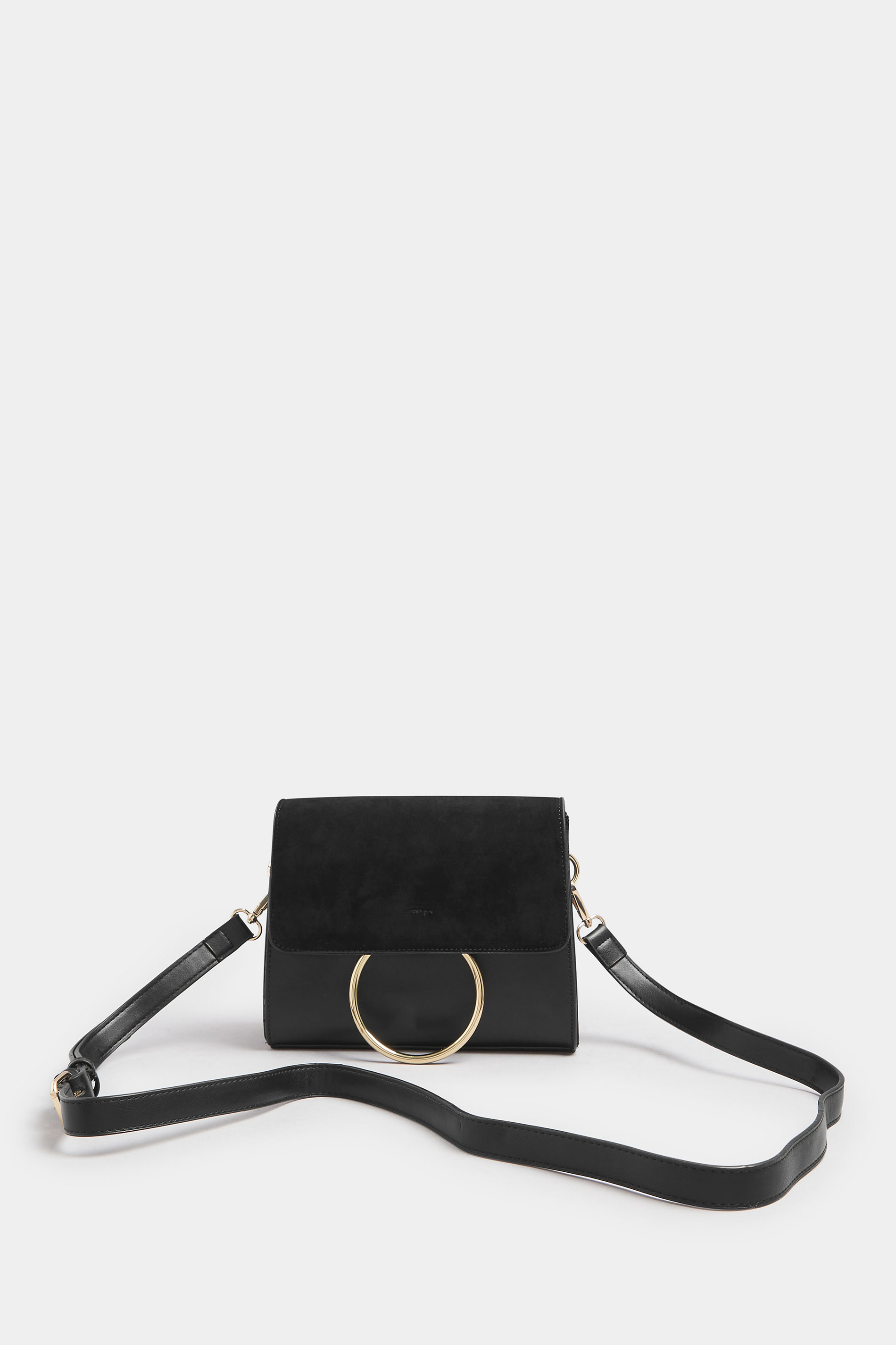 Black Ring Detail Cross Body Bag | Yours Clothing 3