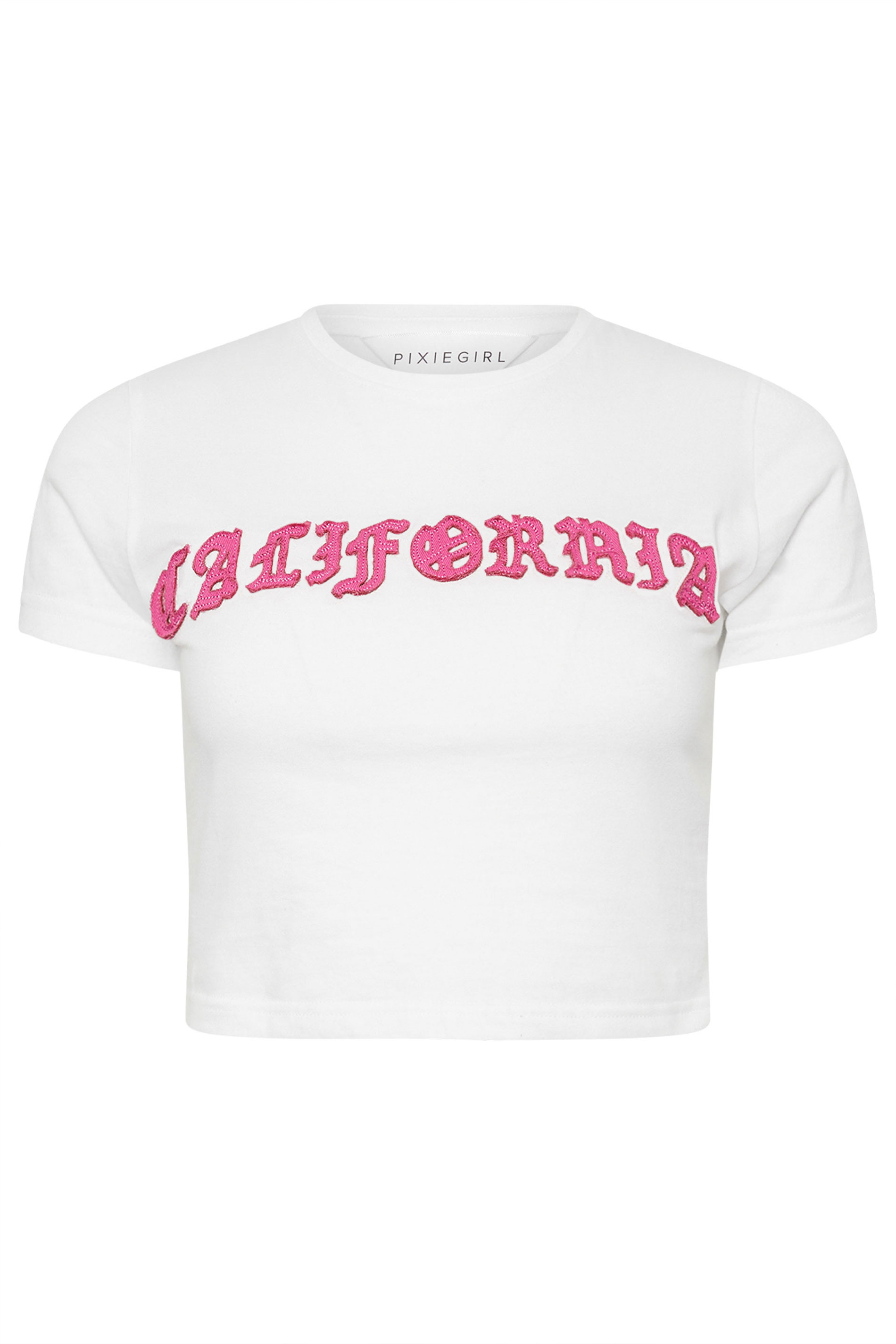 PixieGirl Petite Women's White 'California' Slogan Short Sleeve T-Shirt | PixieGirl 6
