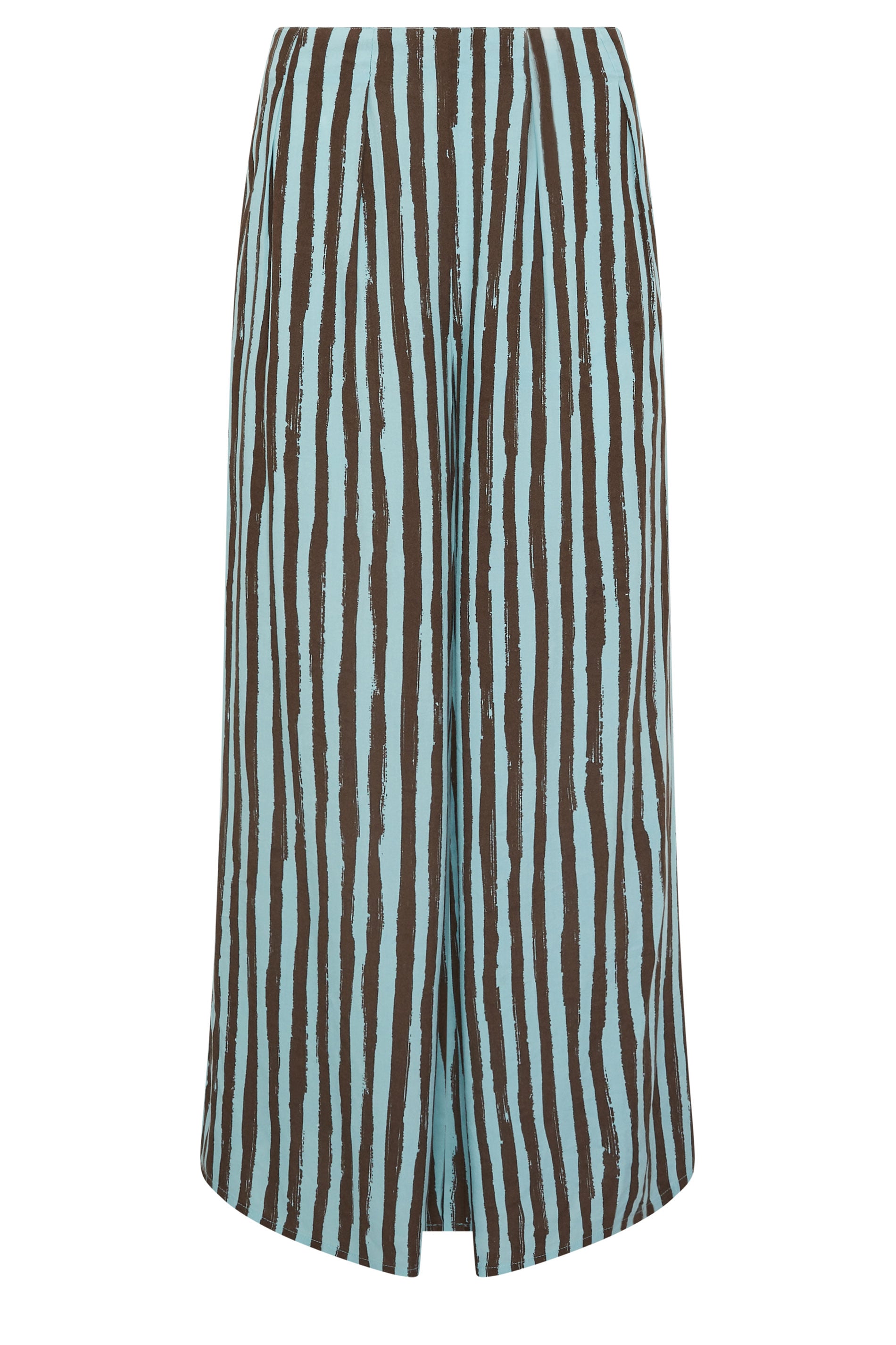 PixieGirl Petite Women's Brown Stripe Palazzo Wide Leg Trousers | PixieGirl  5