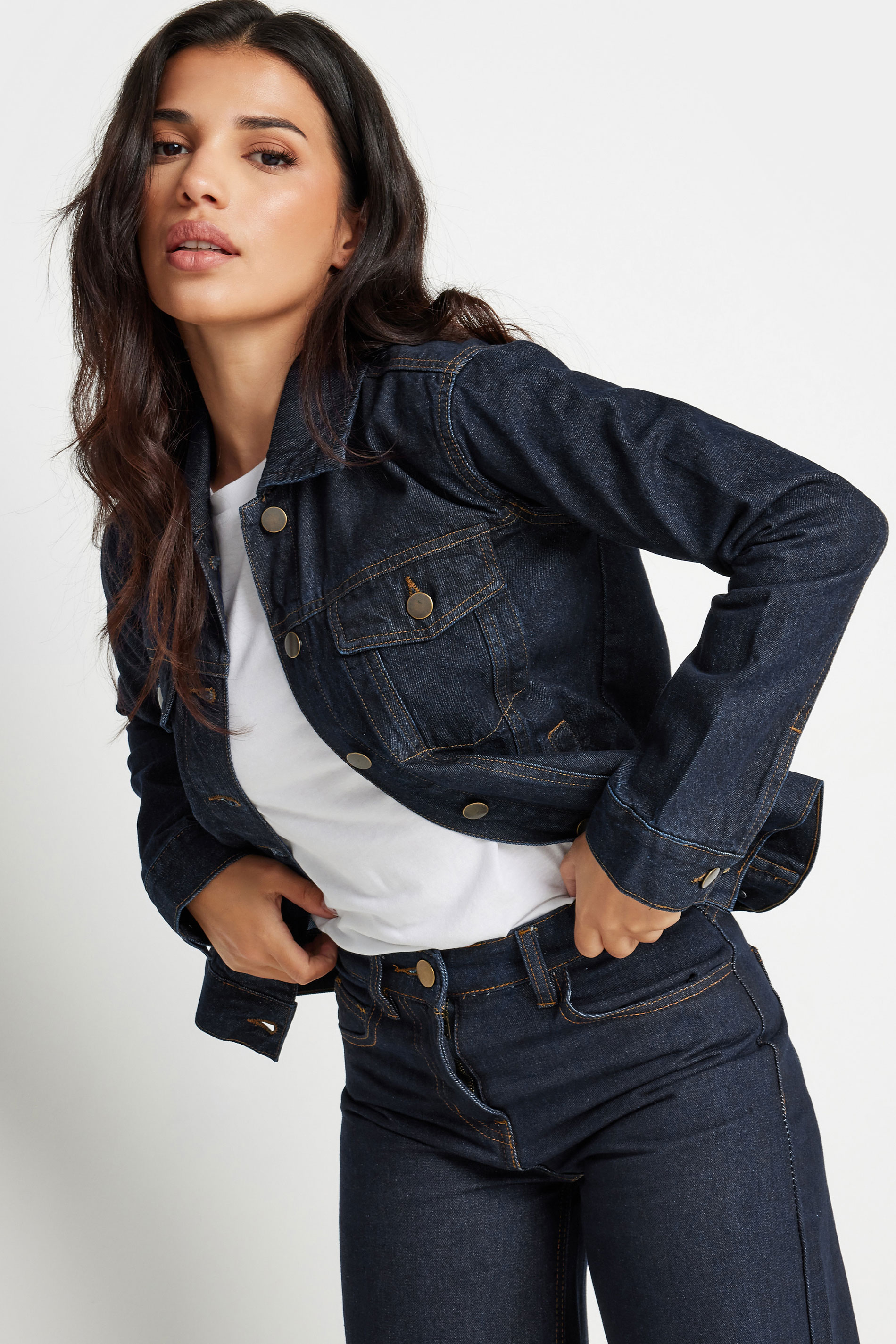 PixieGirl Petite Women's Indigo Blue Denim Jacket | PixieGirl 1