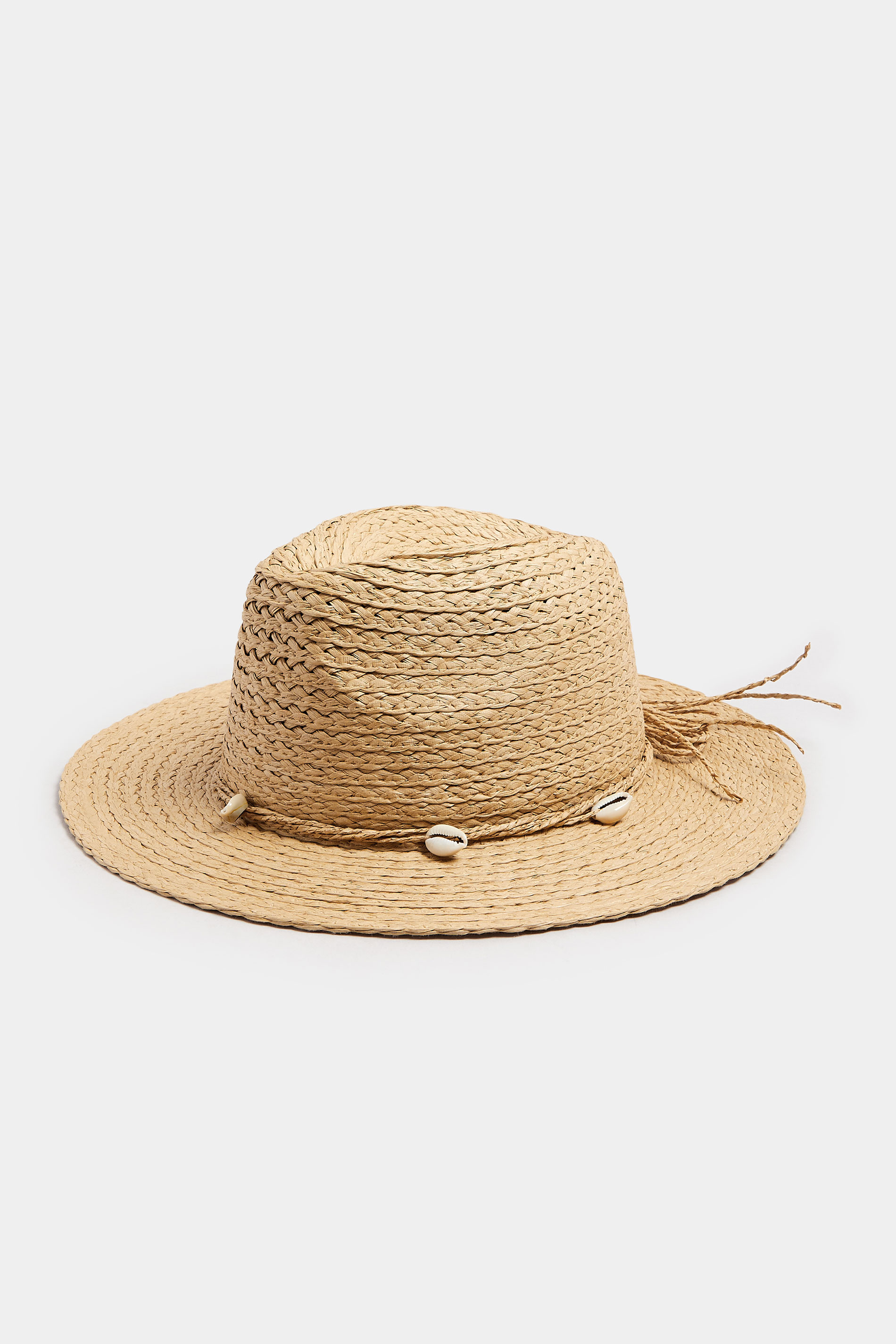 Natural Brown Shell Detail Straw Hat | Yours Clothing 2