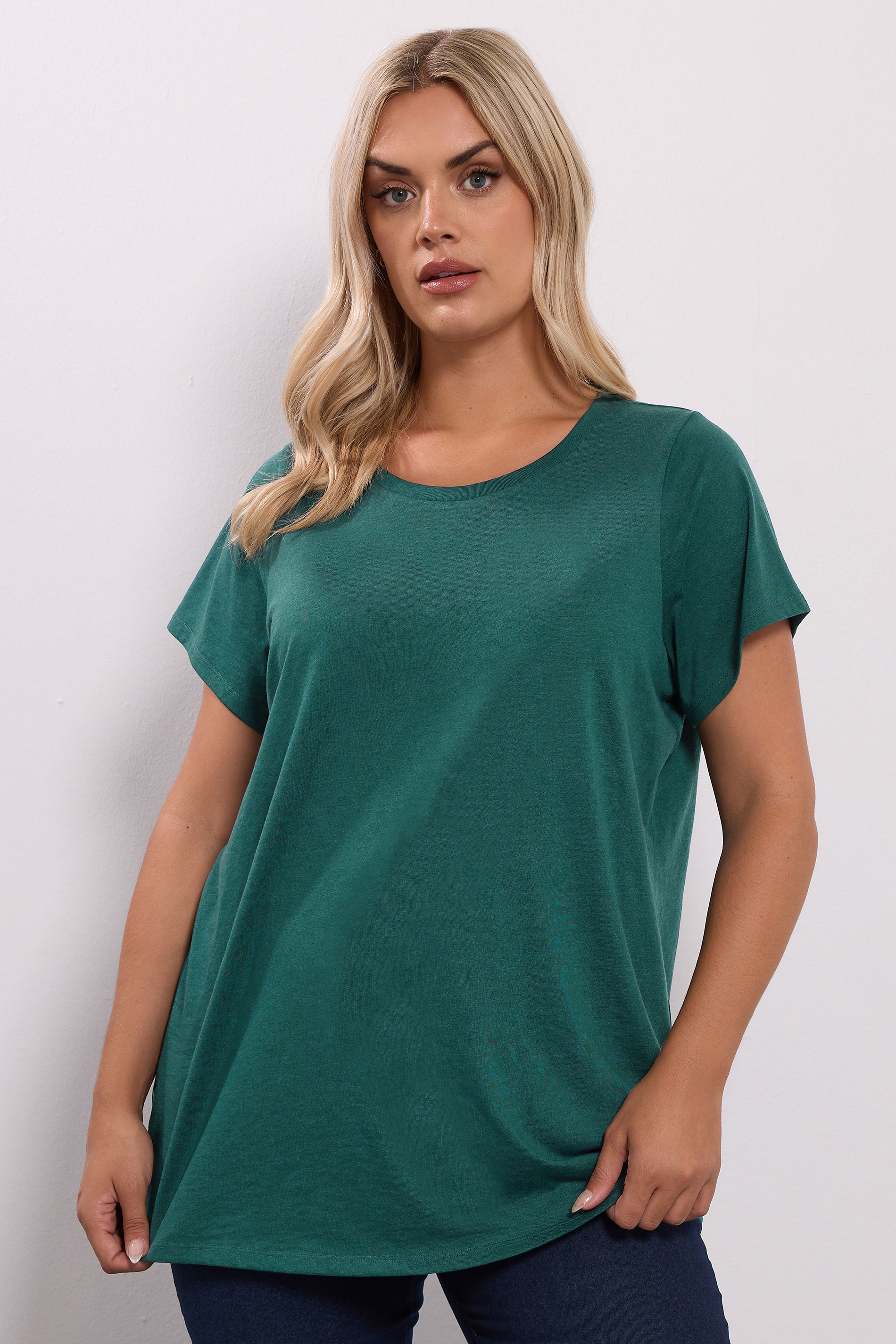 YOURS Plus Size Forest Green Core T-Shirt | Yours Clothing 1