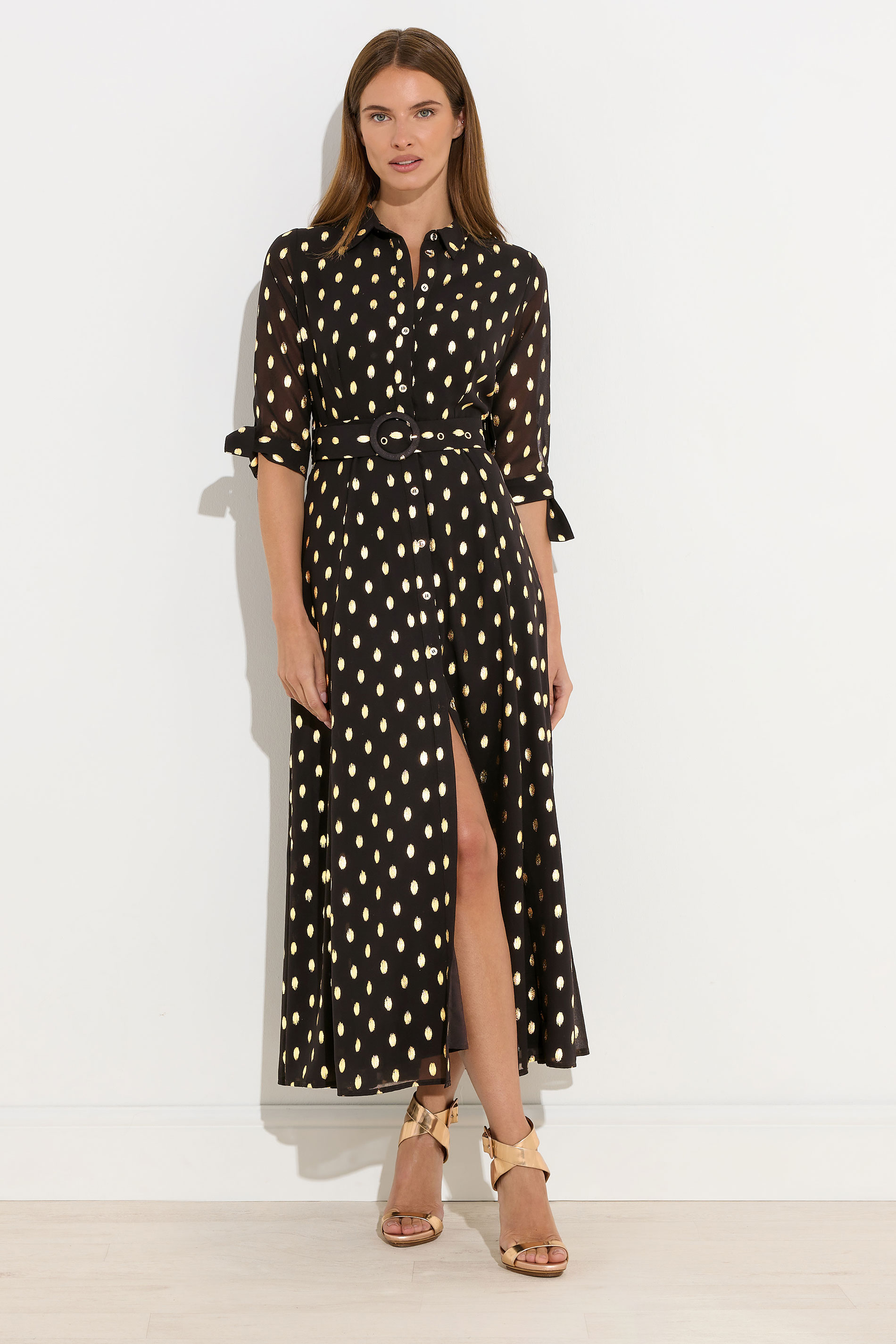 STAR Black Spot Print Belted Shirt Dress | StarByJM 3