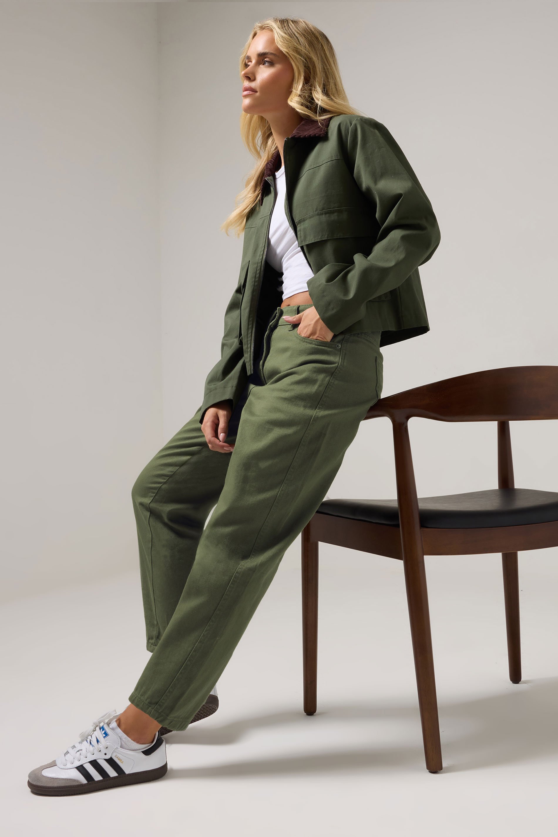 PixieGirl Petite Women's Green Non-Stretch Barrel Jeans | PixieGirl 7