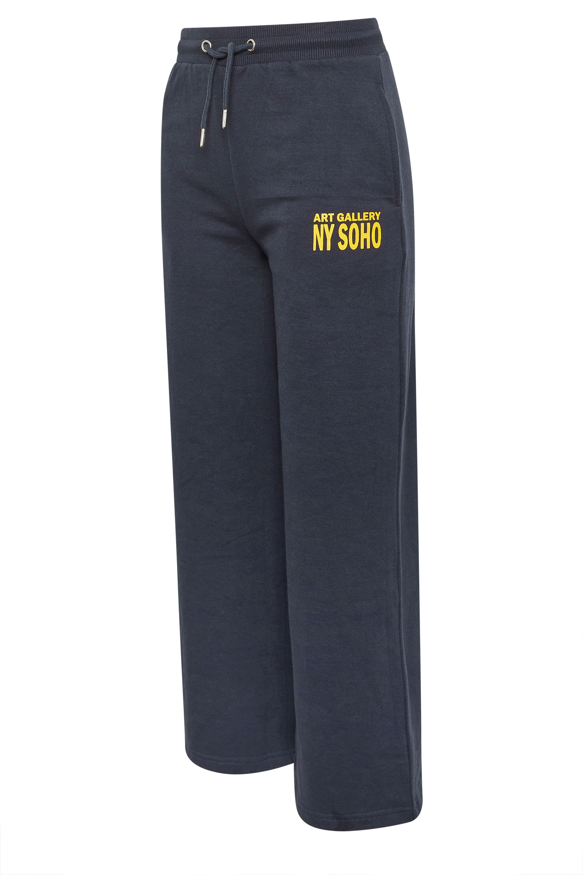 PixieGirl Petite Women's Blue 'NY Soho' Slogan Wide Leg Joggers | PixieGirl  6