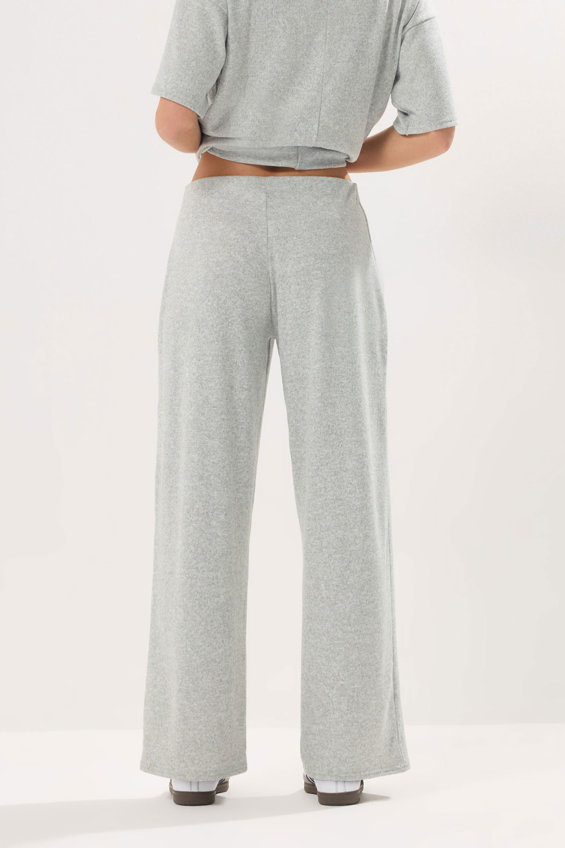 PixieGirl Petite Women's Grey Marl Soft Touch Pintuck Trouser | PixieGirl 3