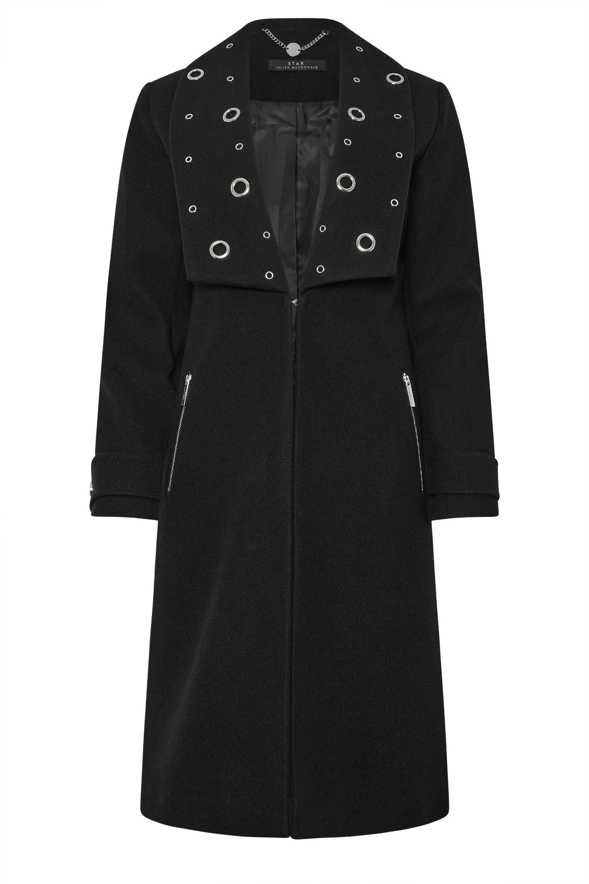 STAR Black Eyelet Collar Coat | StarByJM 7