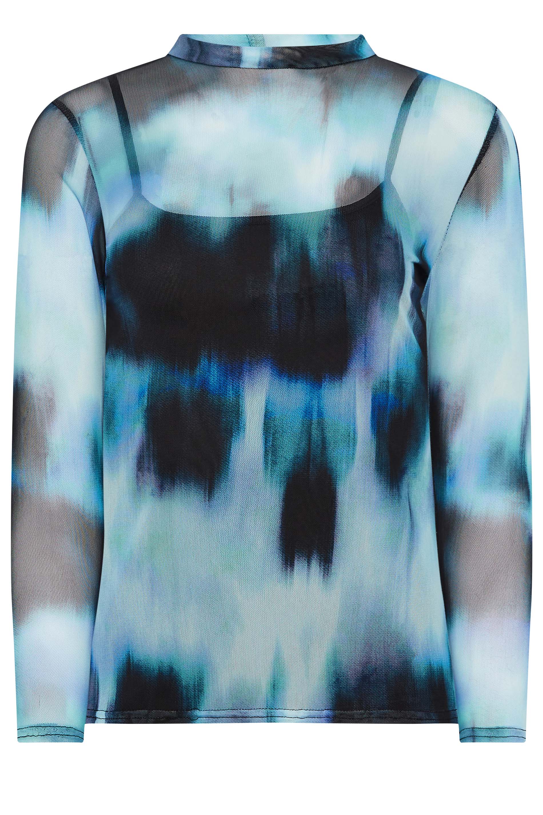 PixieGirl Blue Blur Print Mesh Top | PixieGirl 7