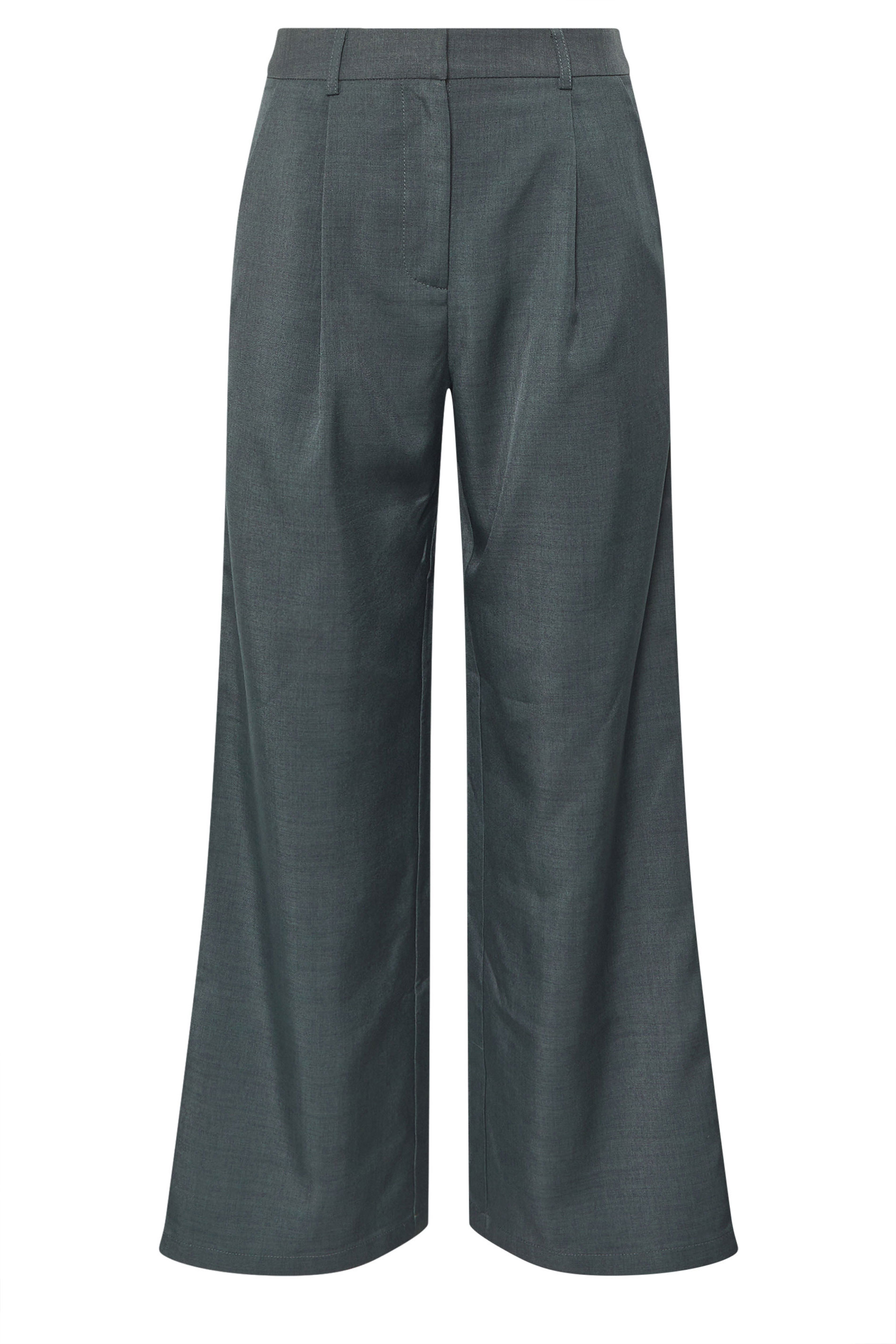 PixieGirl Petite Women's Grey & Green Striped Formal Trousers | PixieGirl 2