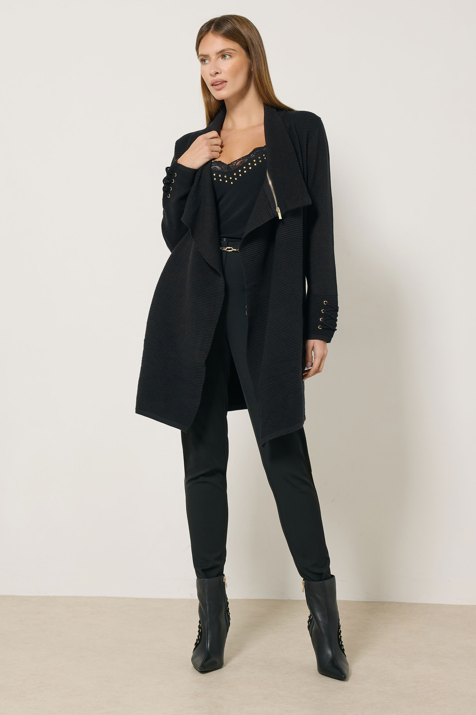 STAR Black Zip Detail Cardigan | StayByJM 2