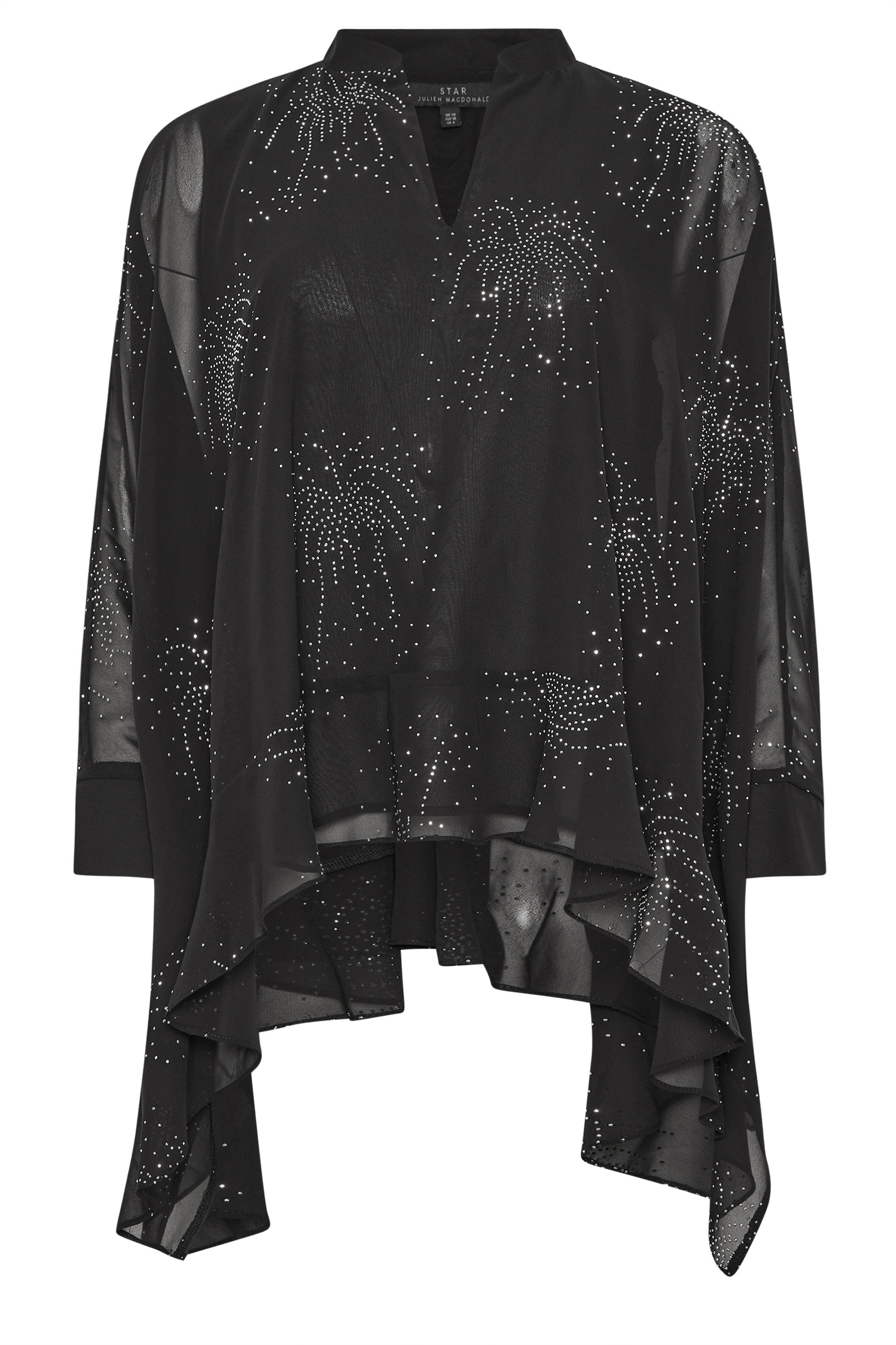 STAR Black Embellished Cape Blouse | StarByJM 6