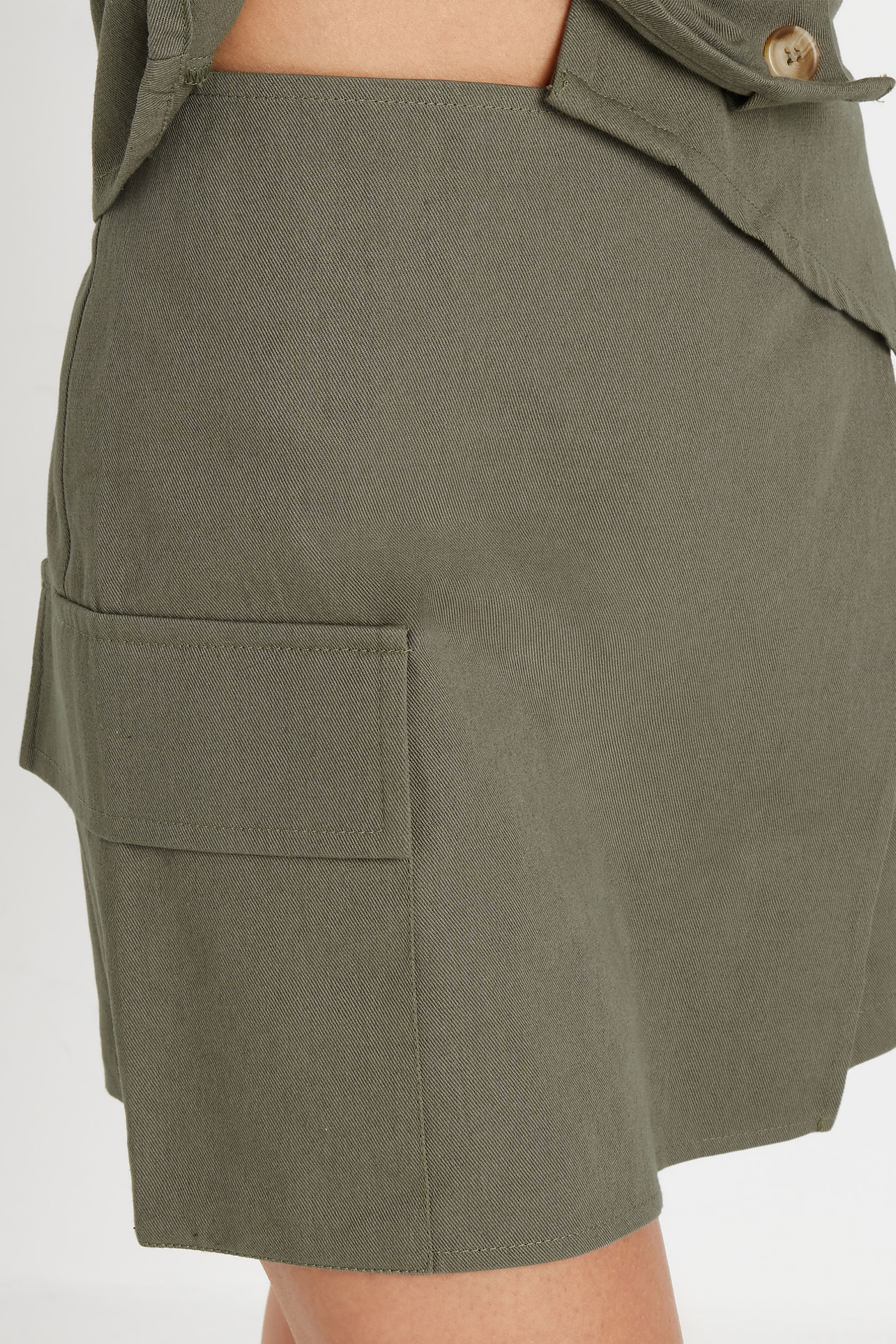 PixieGirl Petite Women's Khaki Green Cargo Pocket Skort | PixieGirl 6