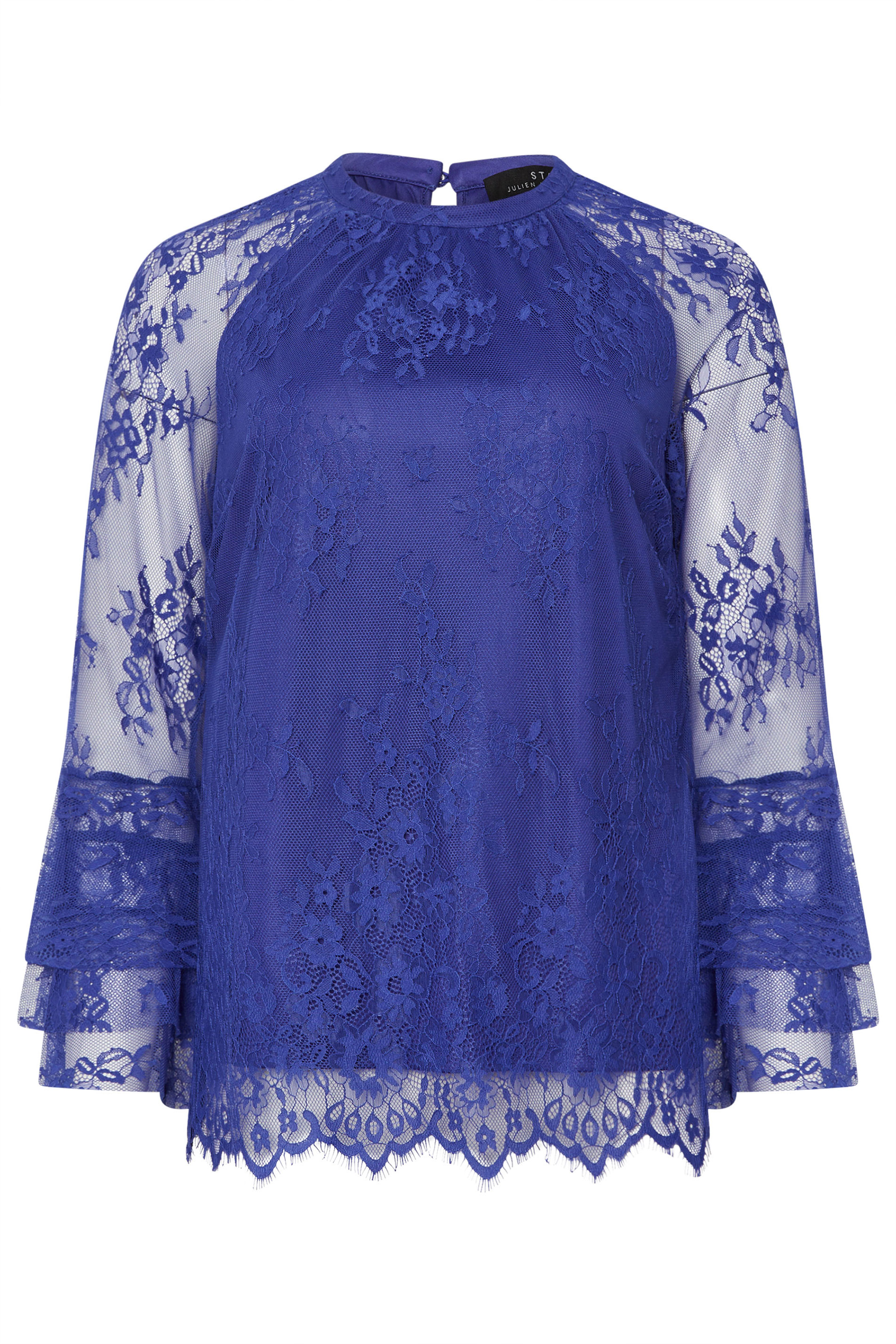 STAR Blue Lace Frill Sleeve Blouse | StarByJM 6